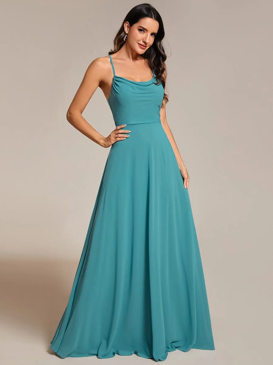 Adjustable Spaghetti Strap Chiffon A-Line Bridesmaid Dresses(Final Sale)