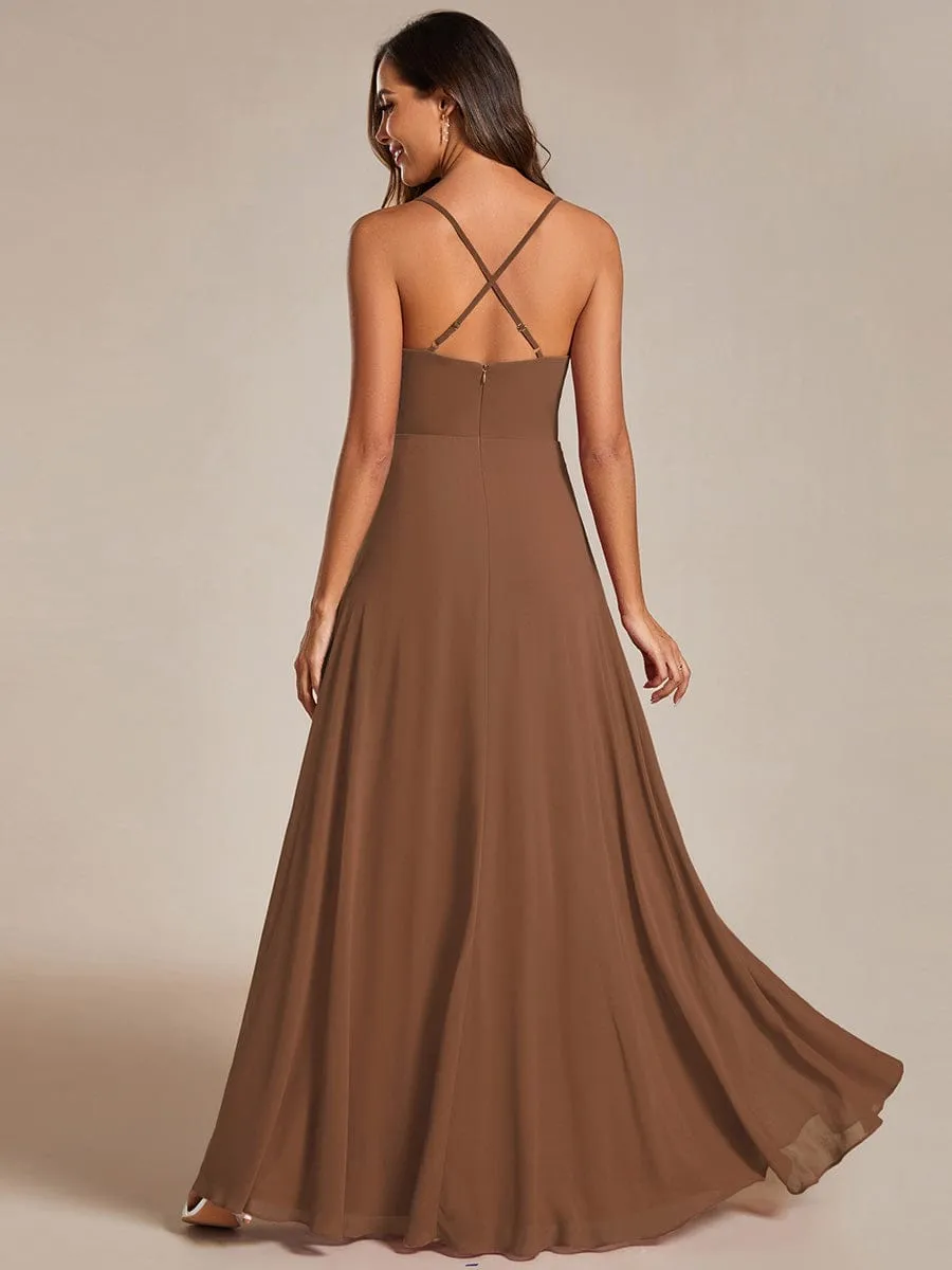 Adjustable Spaghetti Strap Chiffon A-Line Bridesmaid Dresses(Final Sale)