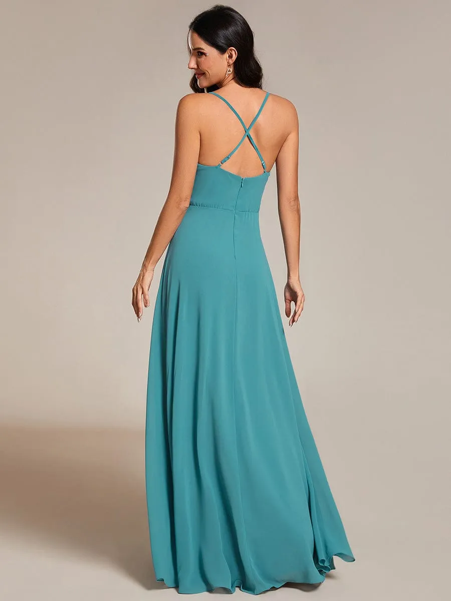 Adjustable Spaghetti Strap Chiffon A-Line Bridesmaid Dresses(Final Sale)