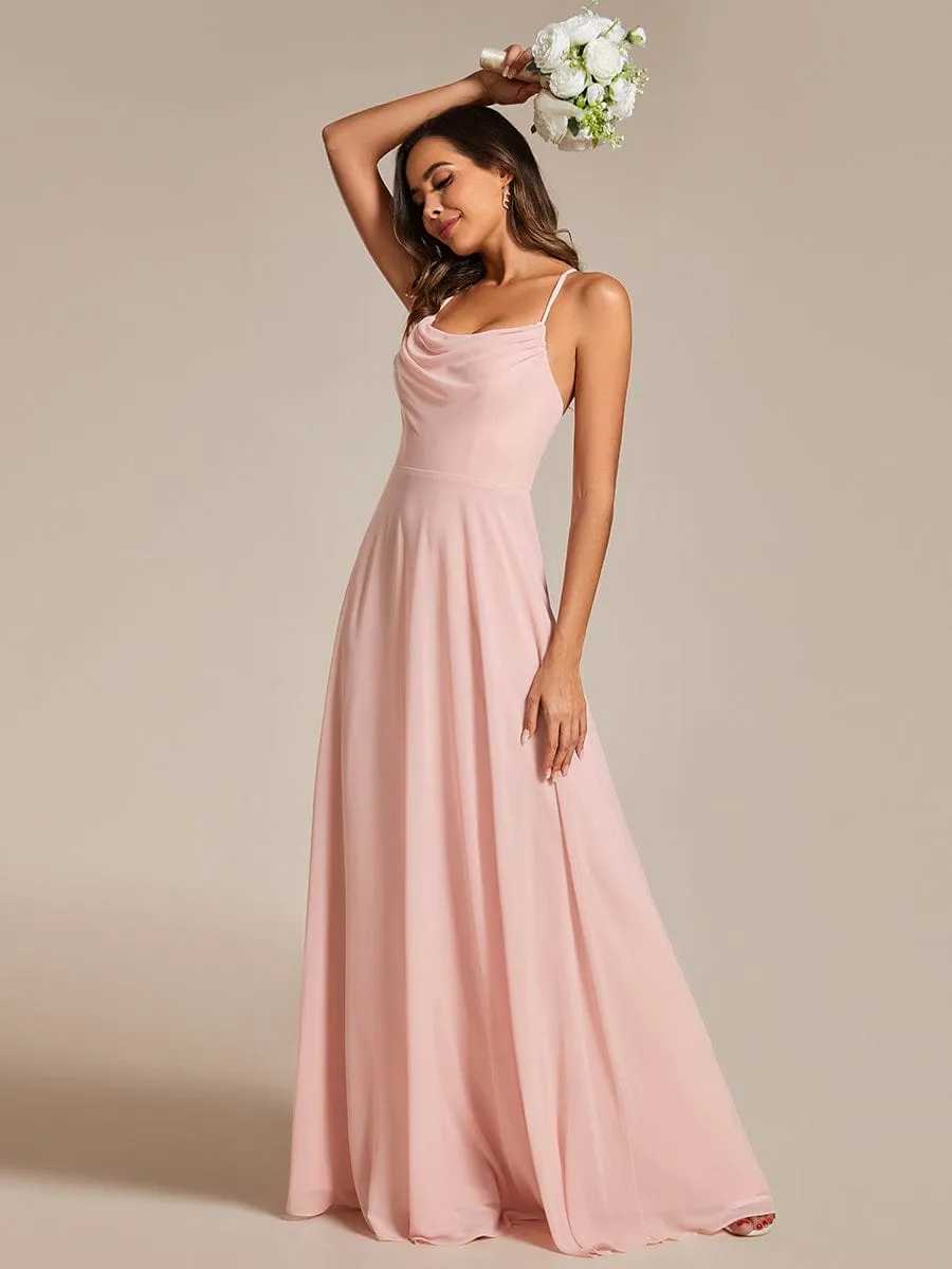 Adjustable Spaghetti Strap Chiffon A-Line Bridesmaid Dresses(Final Sale)