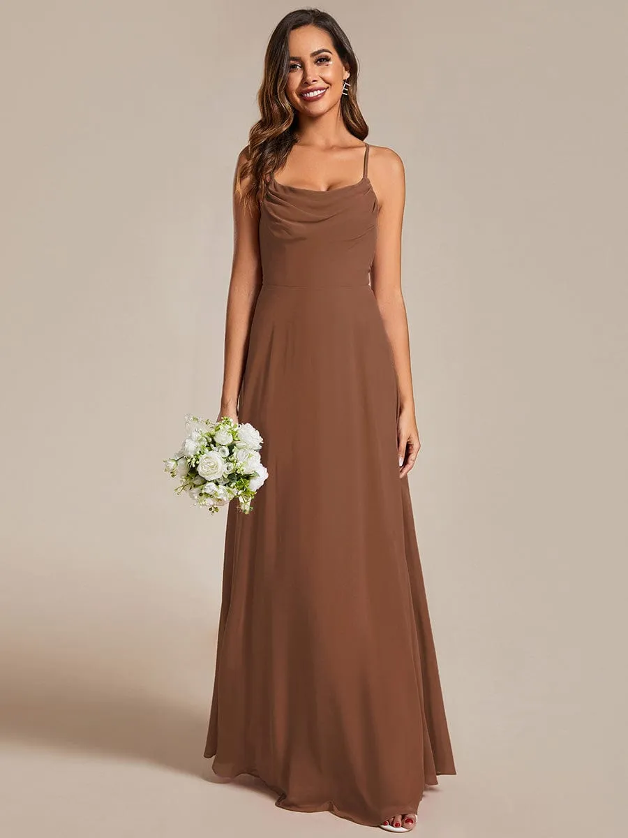 Adjustable Spaghetti Strap Chiffon A-Line Bridesmaid Dresses(Final Sale)