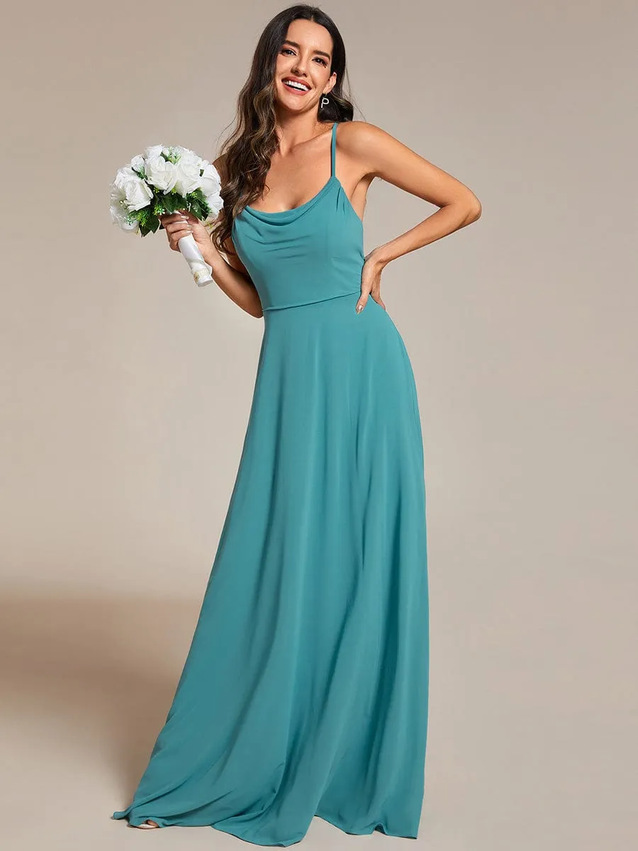 Adjustable Spaghetti Strap Chiffon A-Line Bridesmaid Dresses(Final Sale)