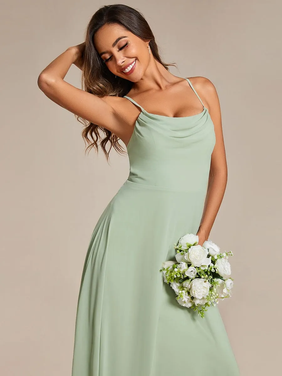 Adjustable Spaghetti Strap Chiffon A-Line Bridesmaid Dresses(Final Sale)