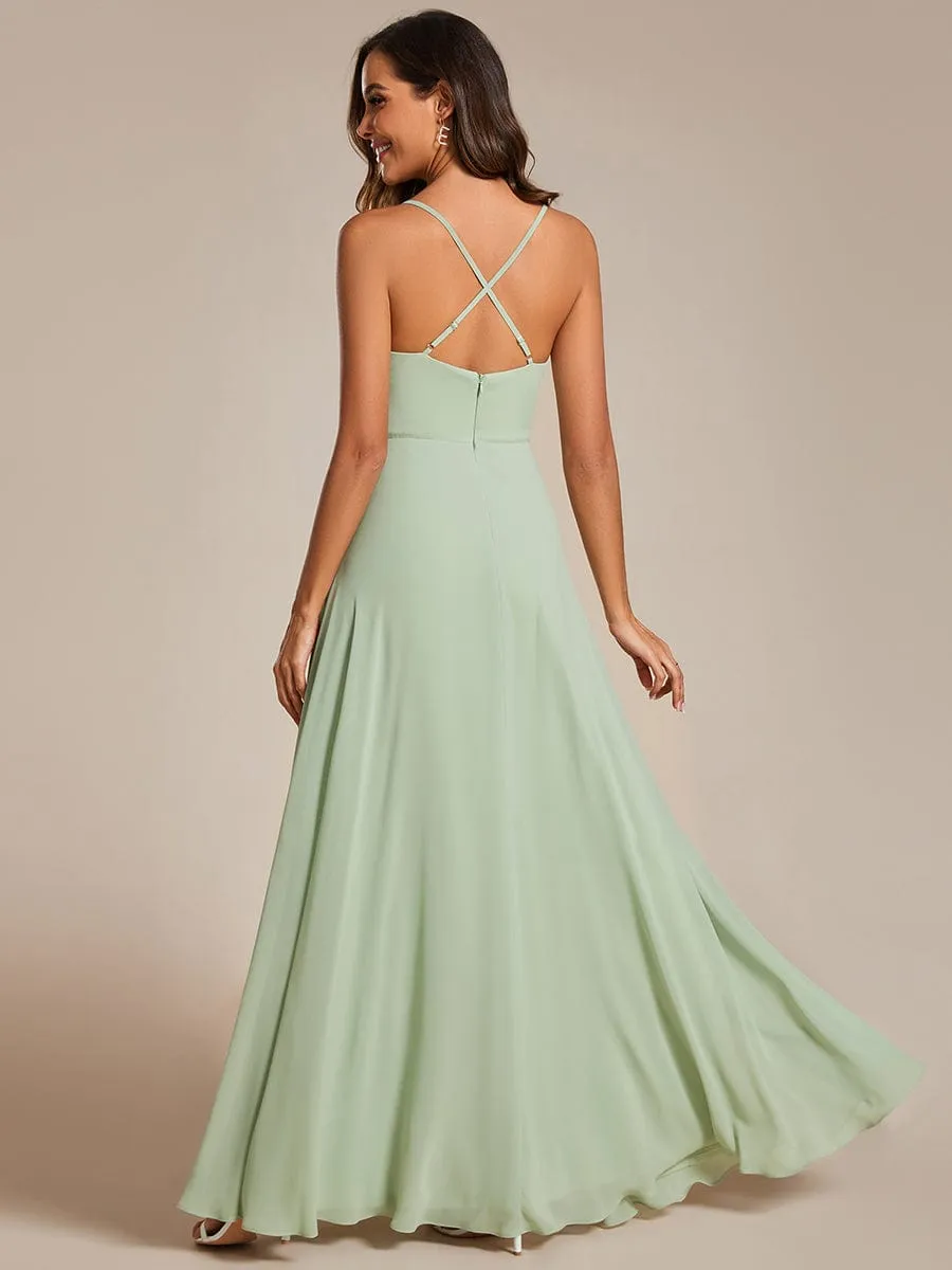 Adjustable Spaghetti Strap Chiffon A-Line Bridesmaid Dresses(Final Sale)