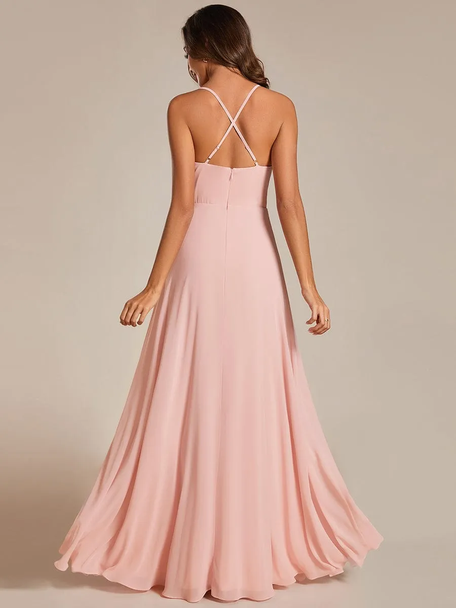 Adjustable Spaghetti Strap Chiffon A-Line Bridesmaid Dresses(Final Sale)
