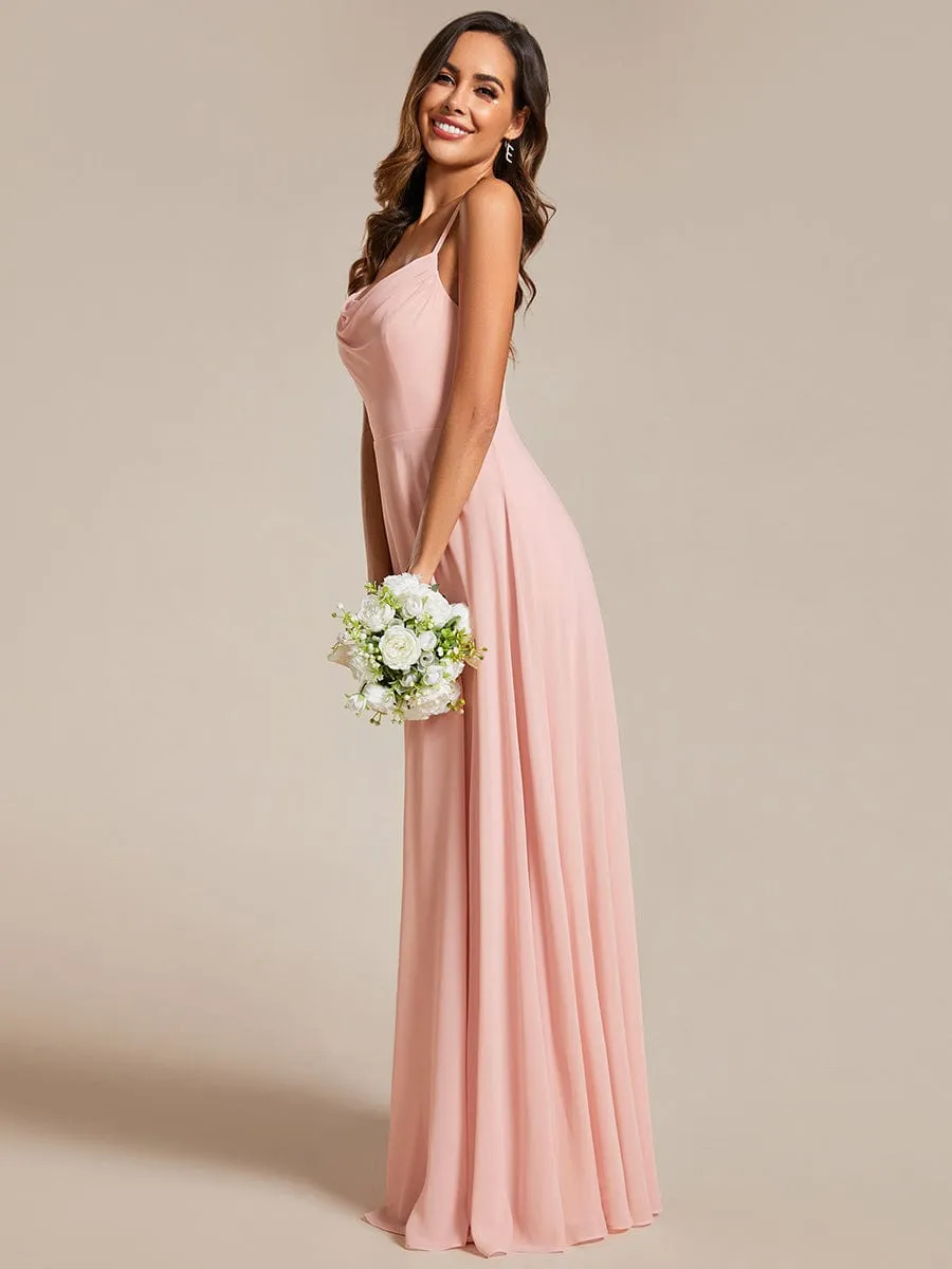 Adjustable Spaghetti Strap Chiffon A-Line Bridesmaid Dresses(Final Sale)