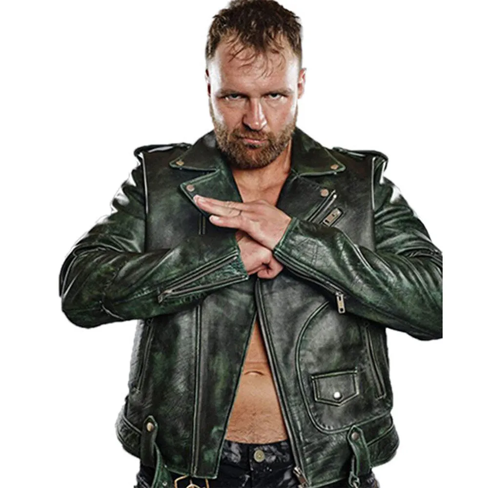 AEW Jon Moxley Leather Biker Jacket