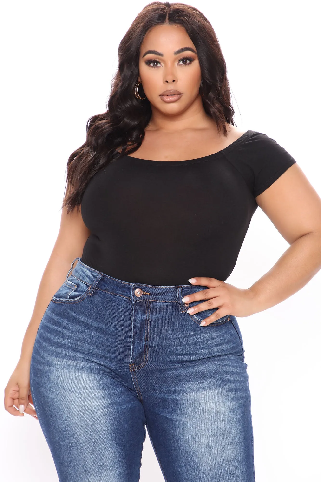 Autumn Off Shoulder Bodysuit - Black