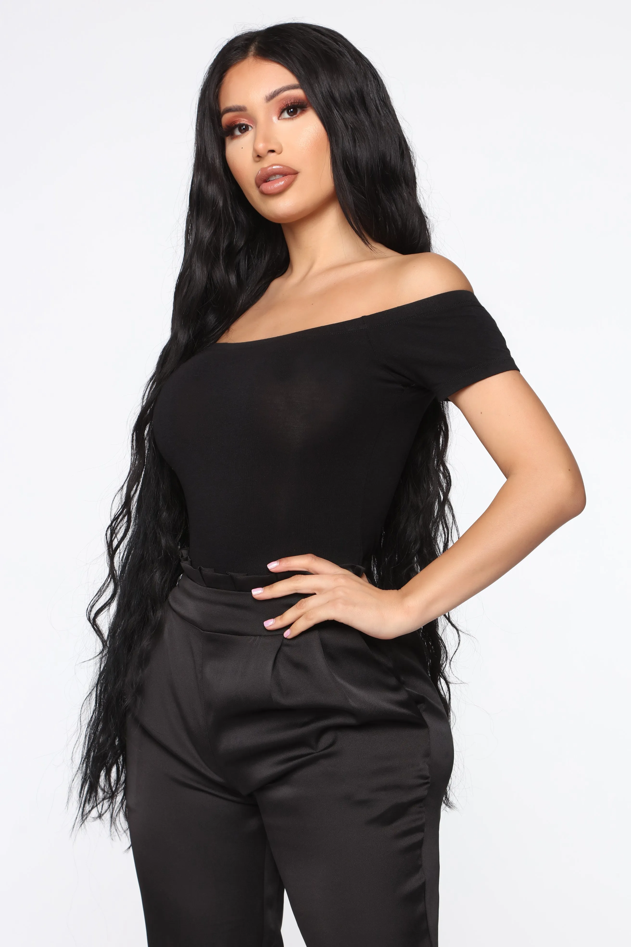 Autumn Off Shoulder Bodysuit - Black