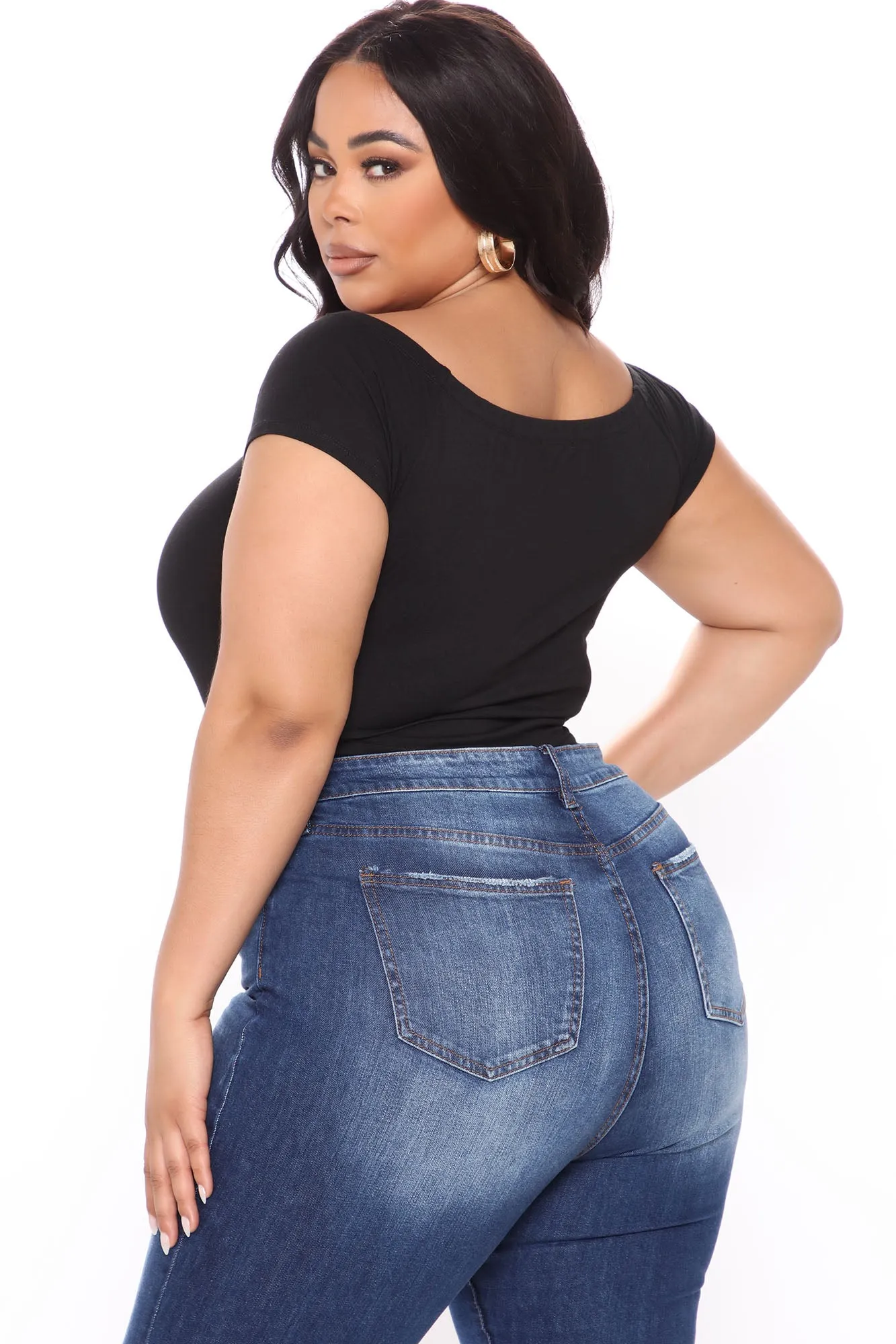 Autumn Off Shoulder Bodysuit - Black