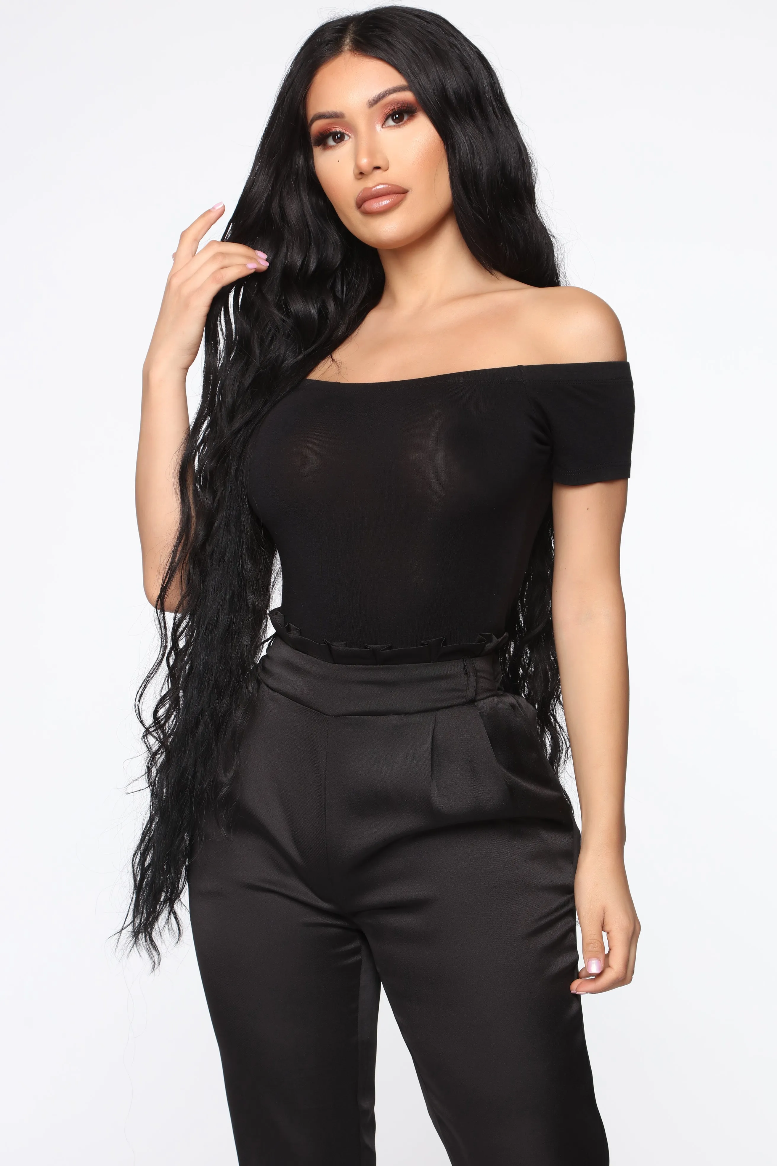 Autumn Off Shoulder Bodysuit - Black