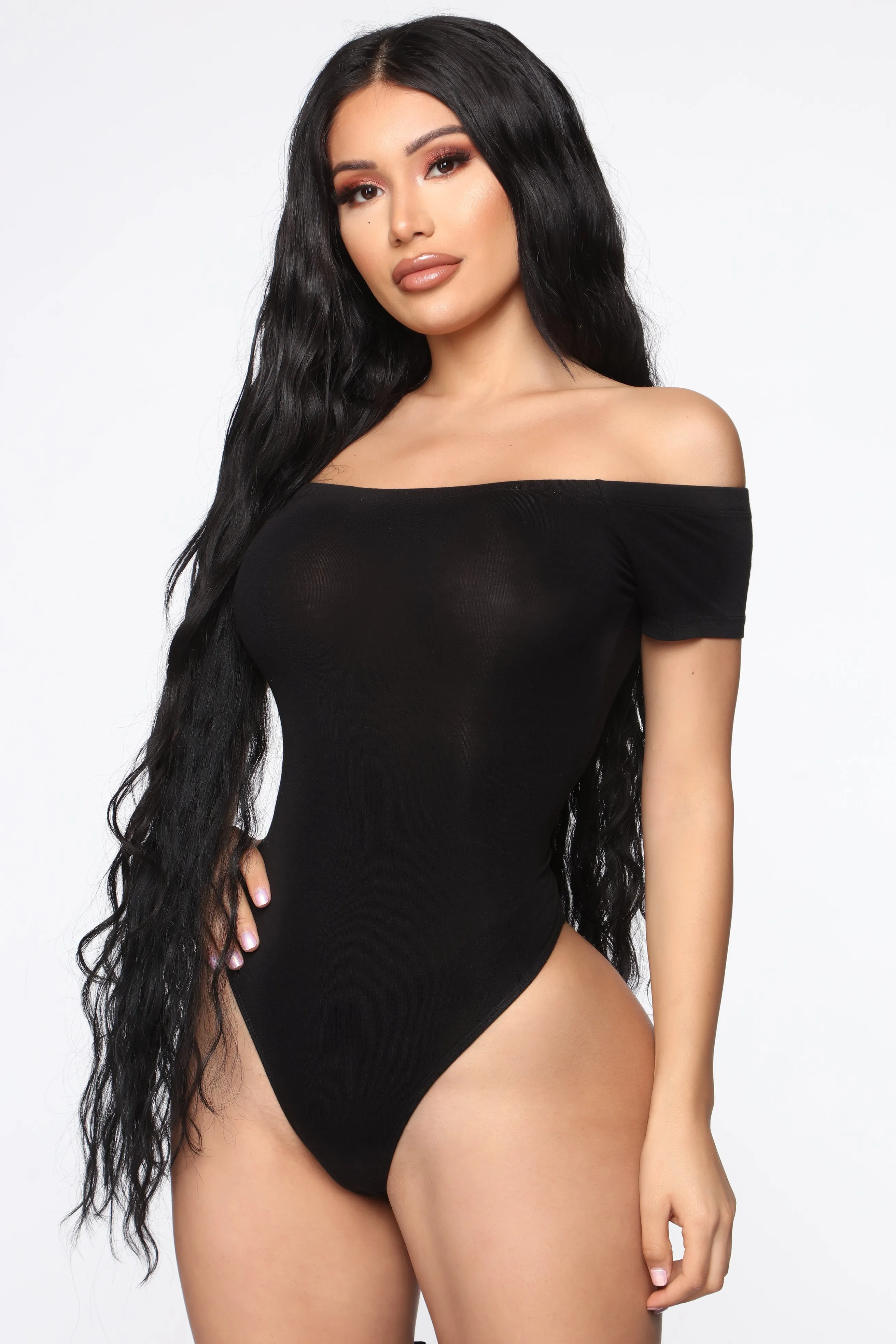 Autumn Off Shoulder Bodysuit - Black