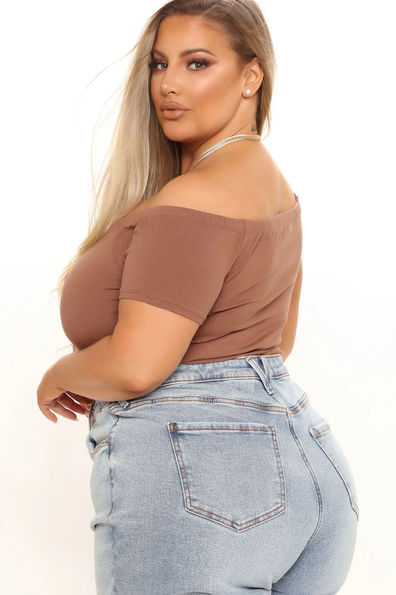 Autumn Off Shoulder Bodysuit - Chocolate