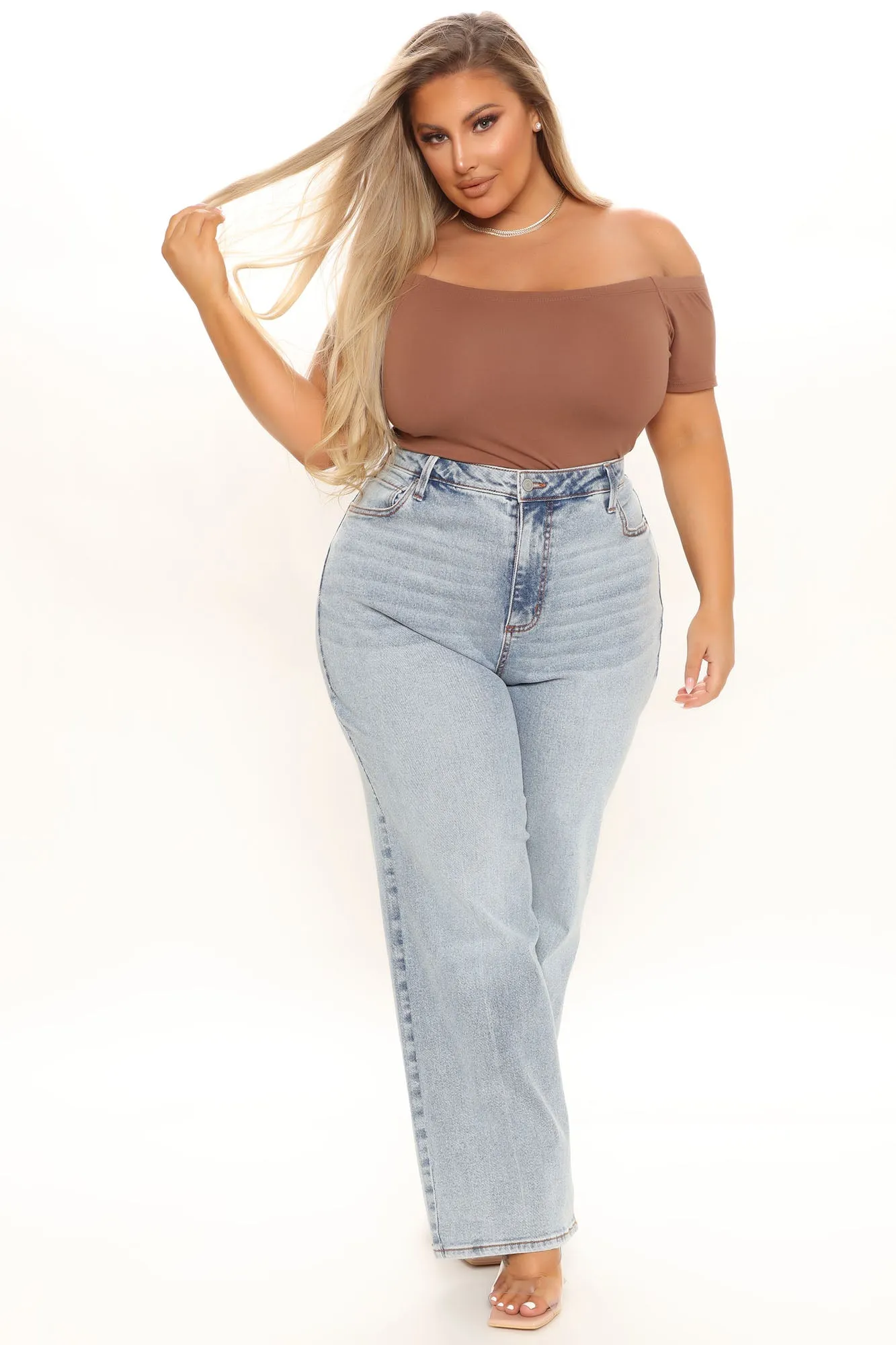Autumn Off Shoulder Bodysuit - Chocolate