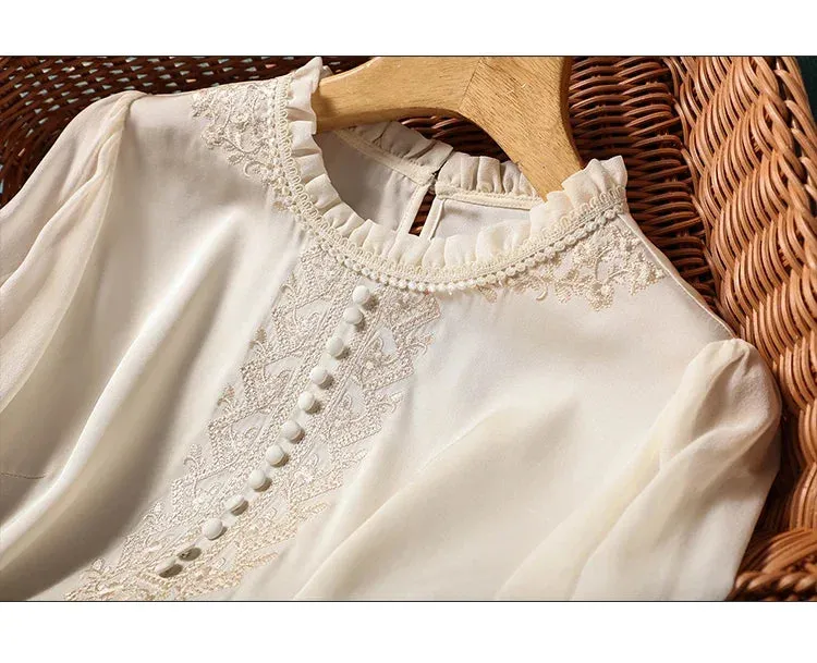 Bonnyshow Stylish Women's Blouse for a Chic Look Fashion Luxury Women's Tops with Graceful Design Spring Summer tops blusa mujer