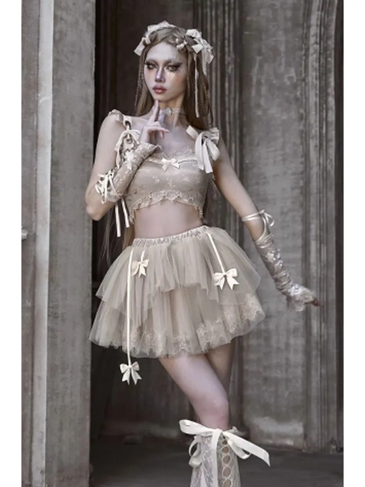 Bow Lace Tulle Skirt