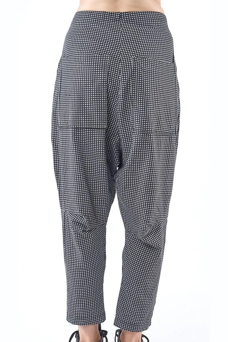 Check Drop Crotch Trousers