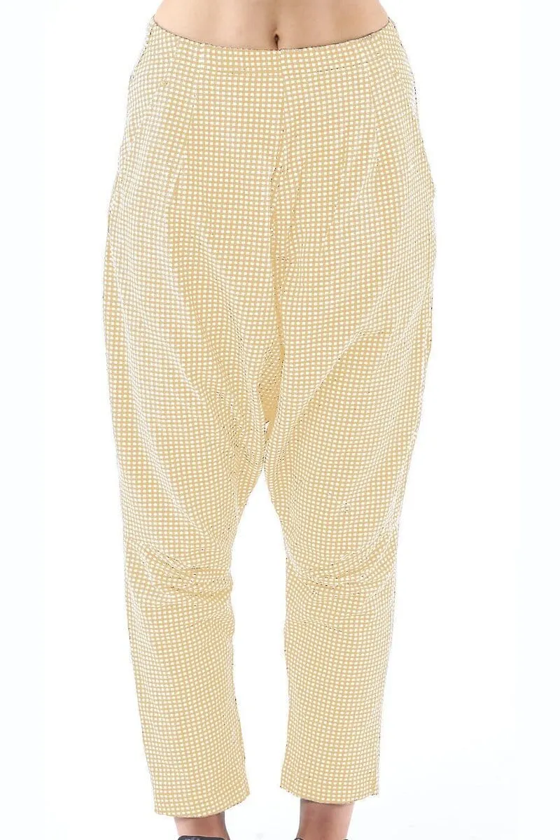 Check Drop Crotch Trousers