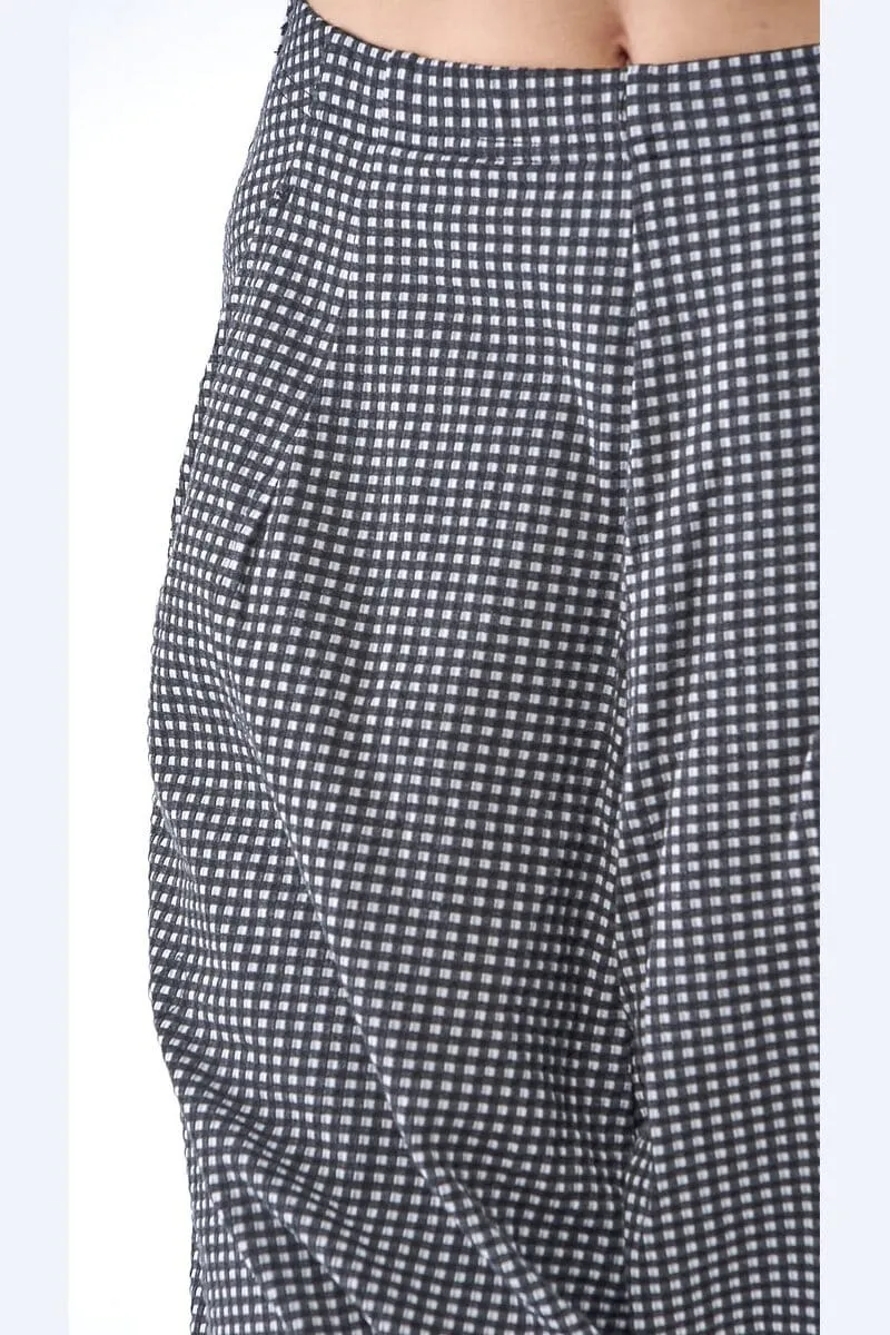 Check Drop Crotch Trousers