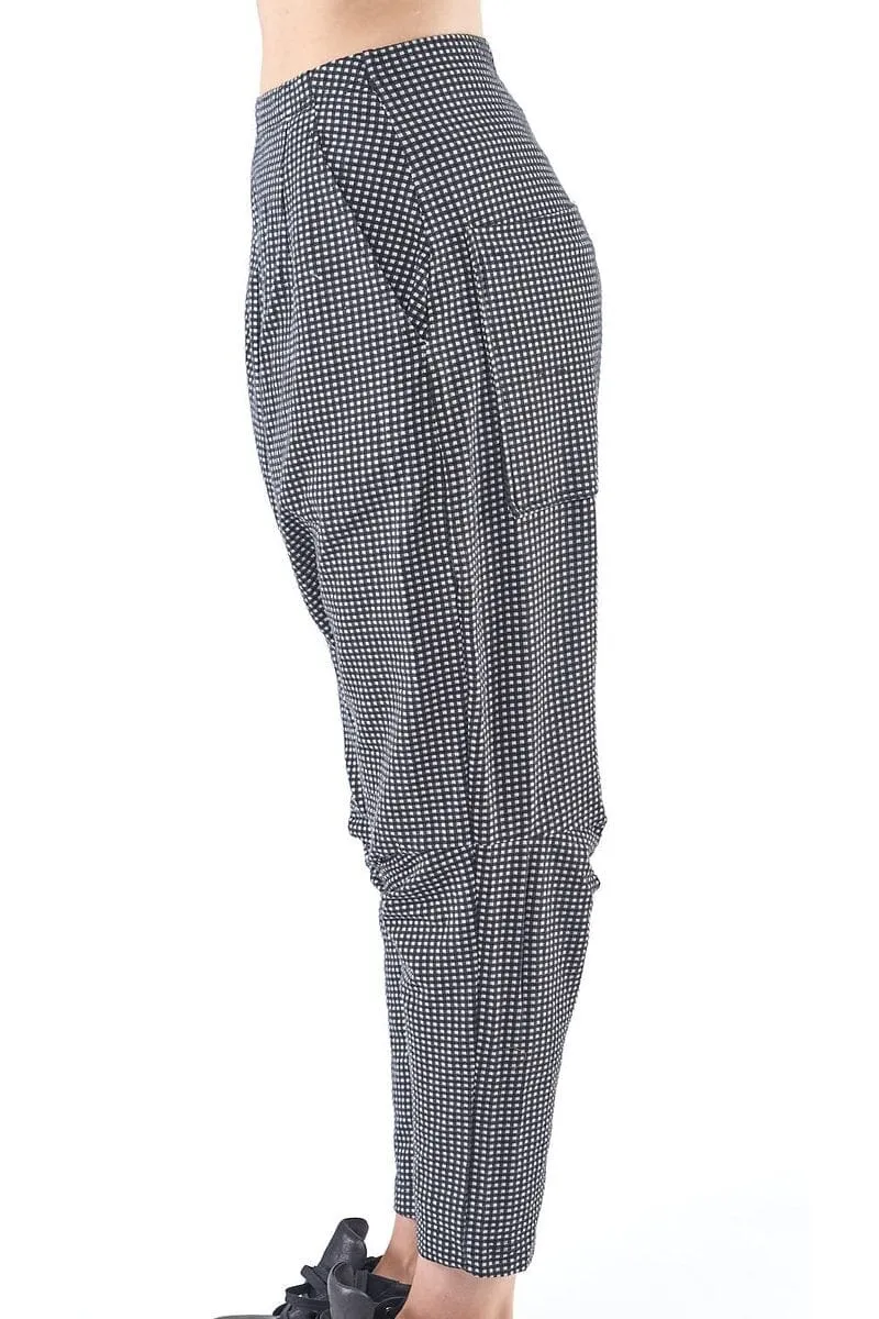 Check Drop Crotch Trousers