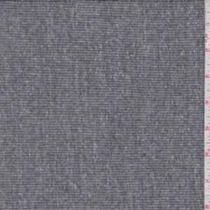 Dark Heather Grey Rib Knit Fabric