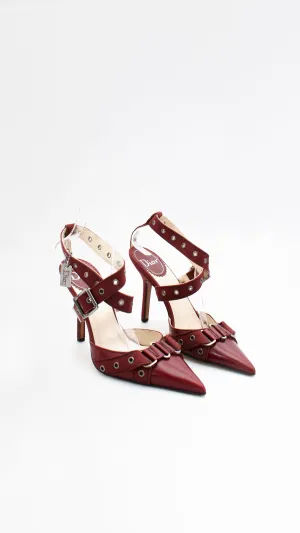 Dior Leather Ankle Strap Heels