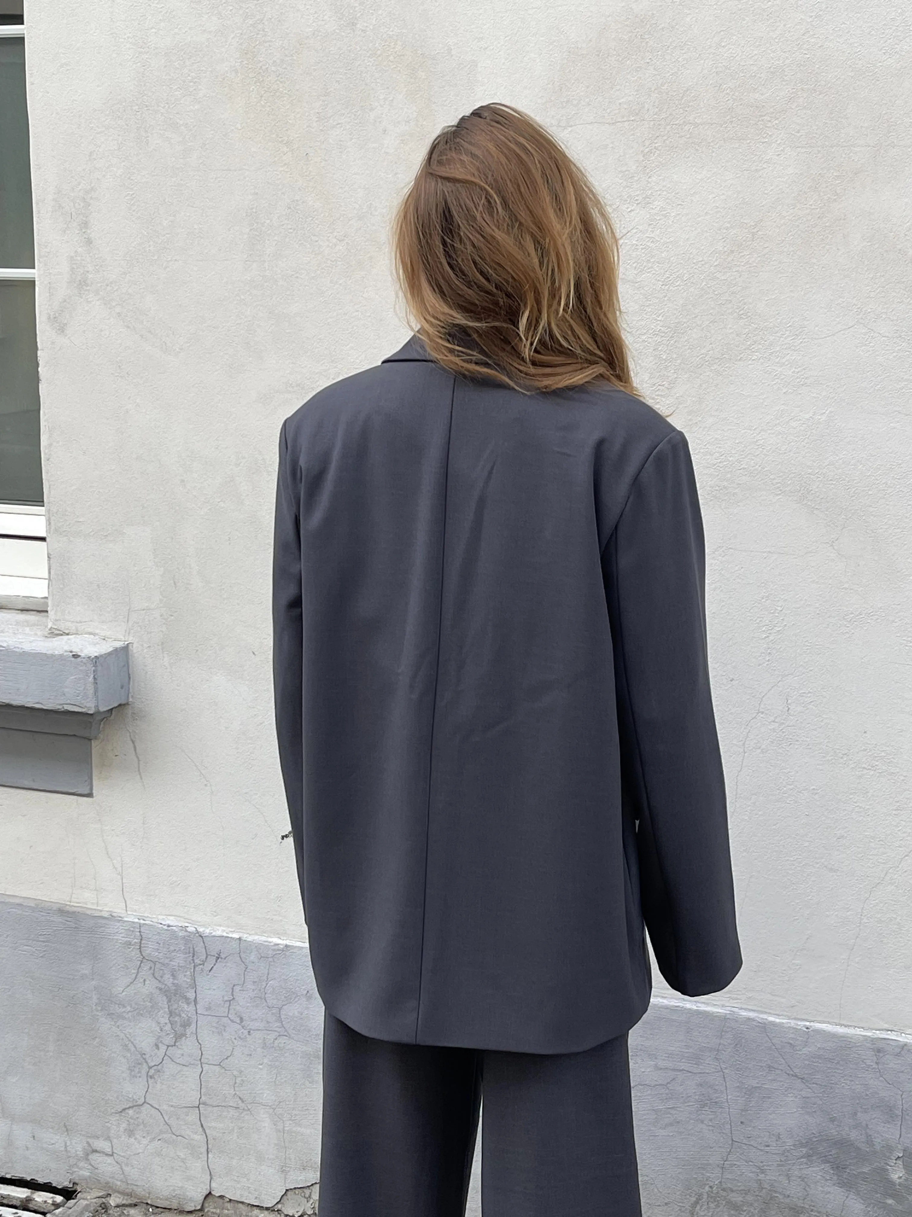 Double Layered Blazer Dark Grey