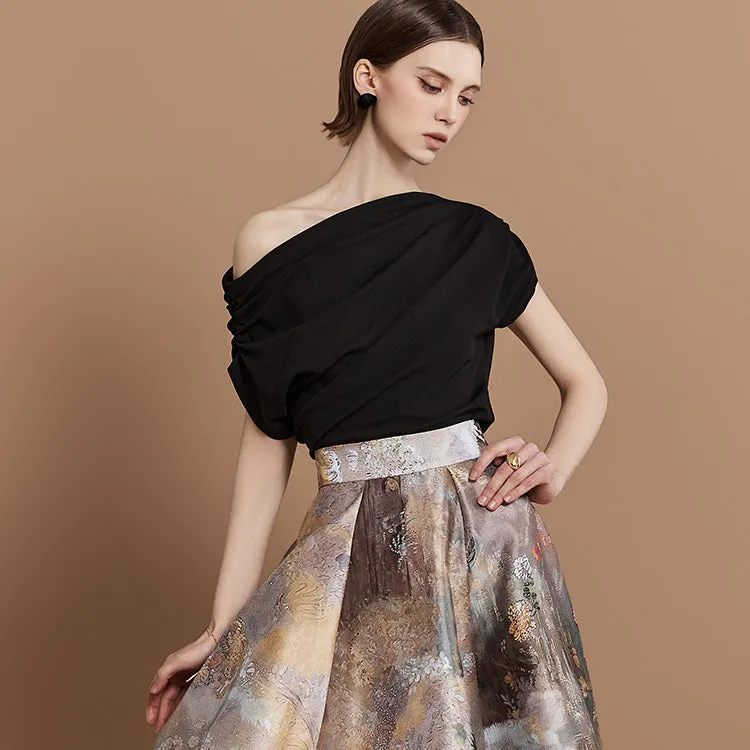 E3284 Drape Unbalance Top