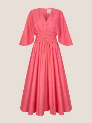 Esti amaranth cotton dress