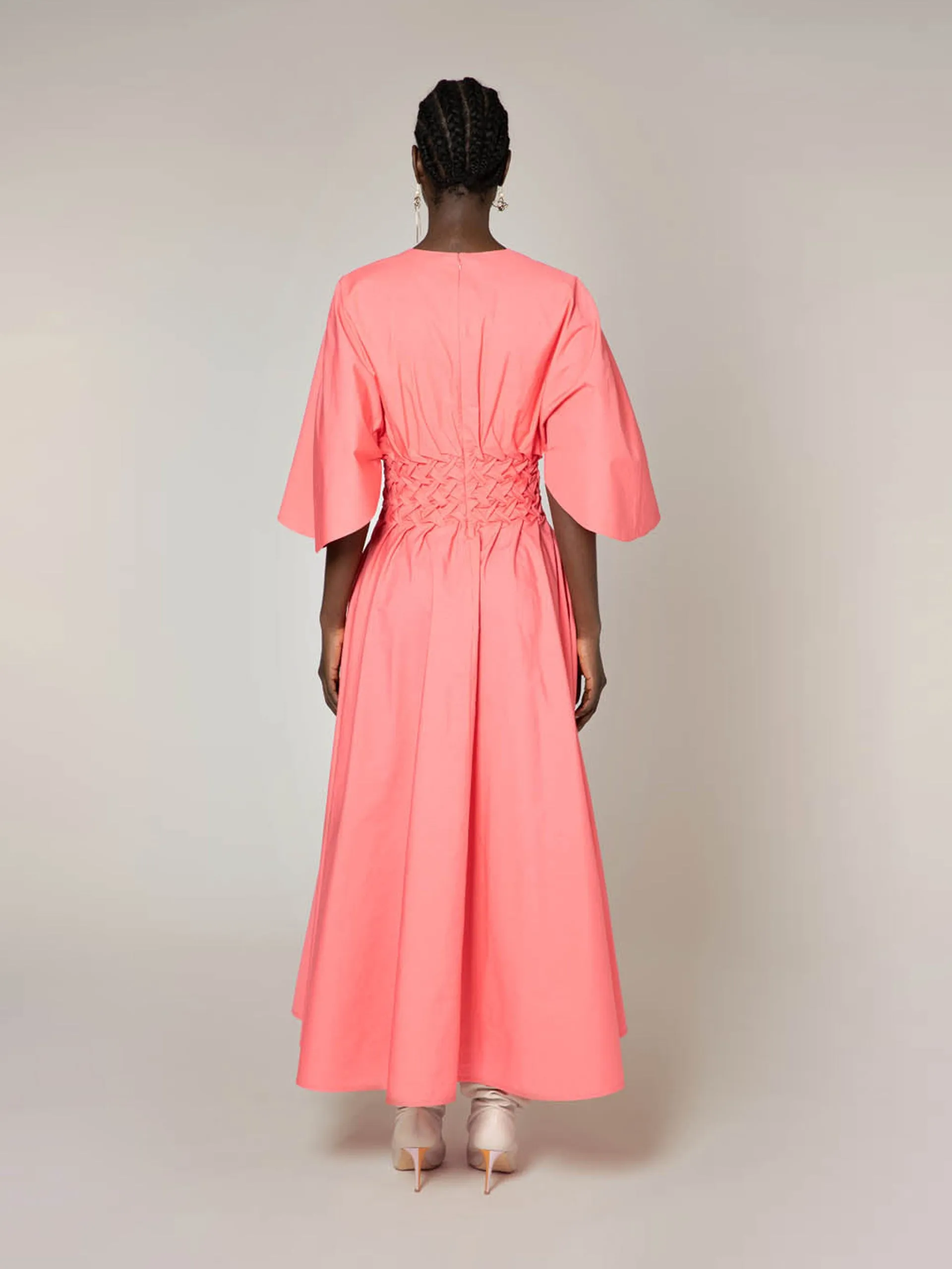 Esti amaranth cotton dress