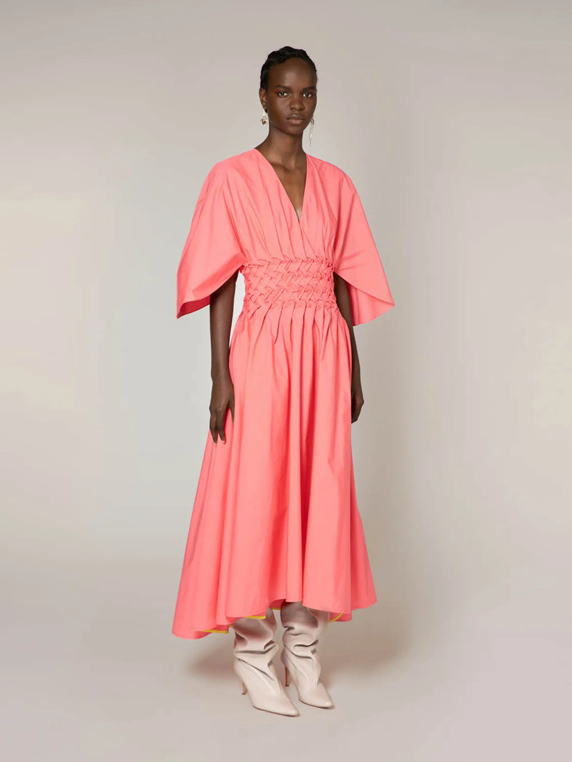 Esti amaranth cotton dress