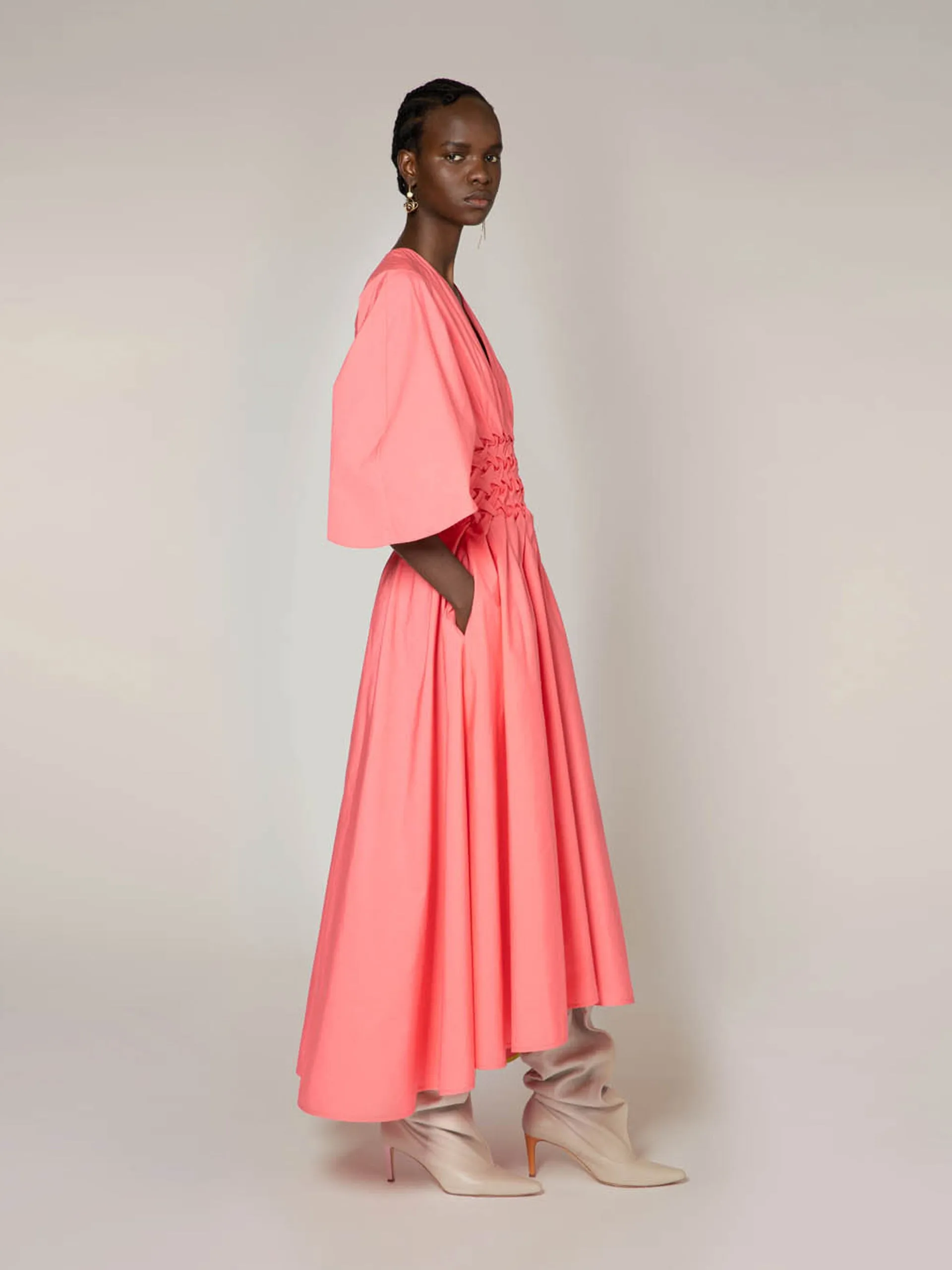 Esti amaranth cotton dress