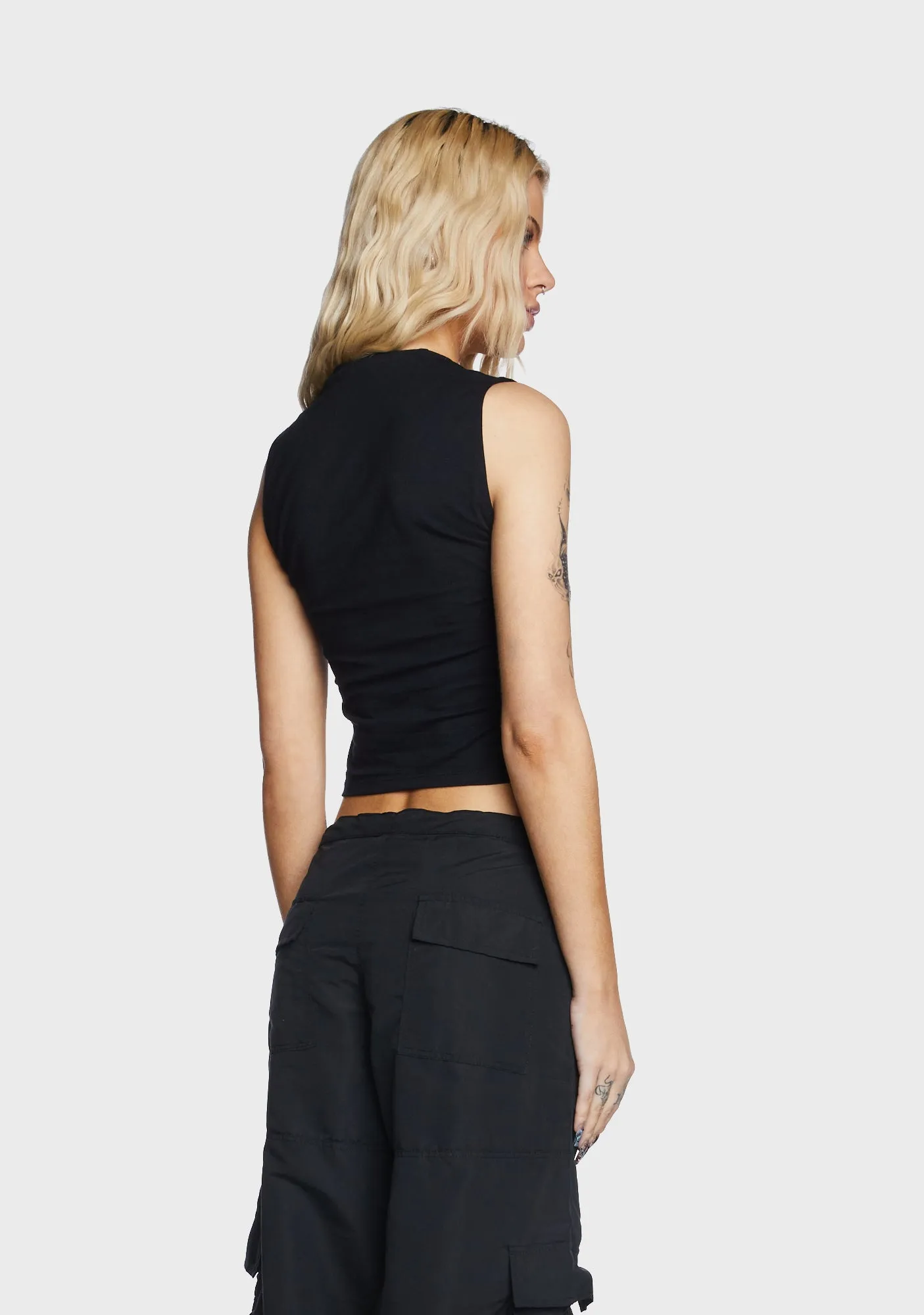 Fabio Wide Leg Cargo Trousers - Black