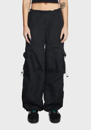 Fabio Wide Leg Cargo Trousers - Black
