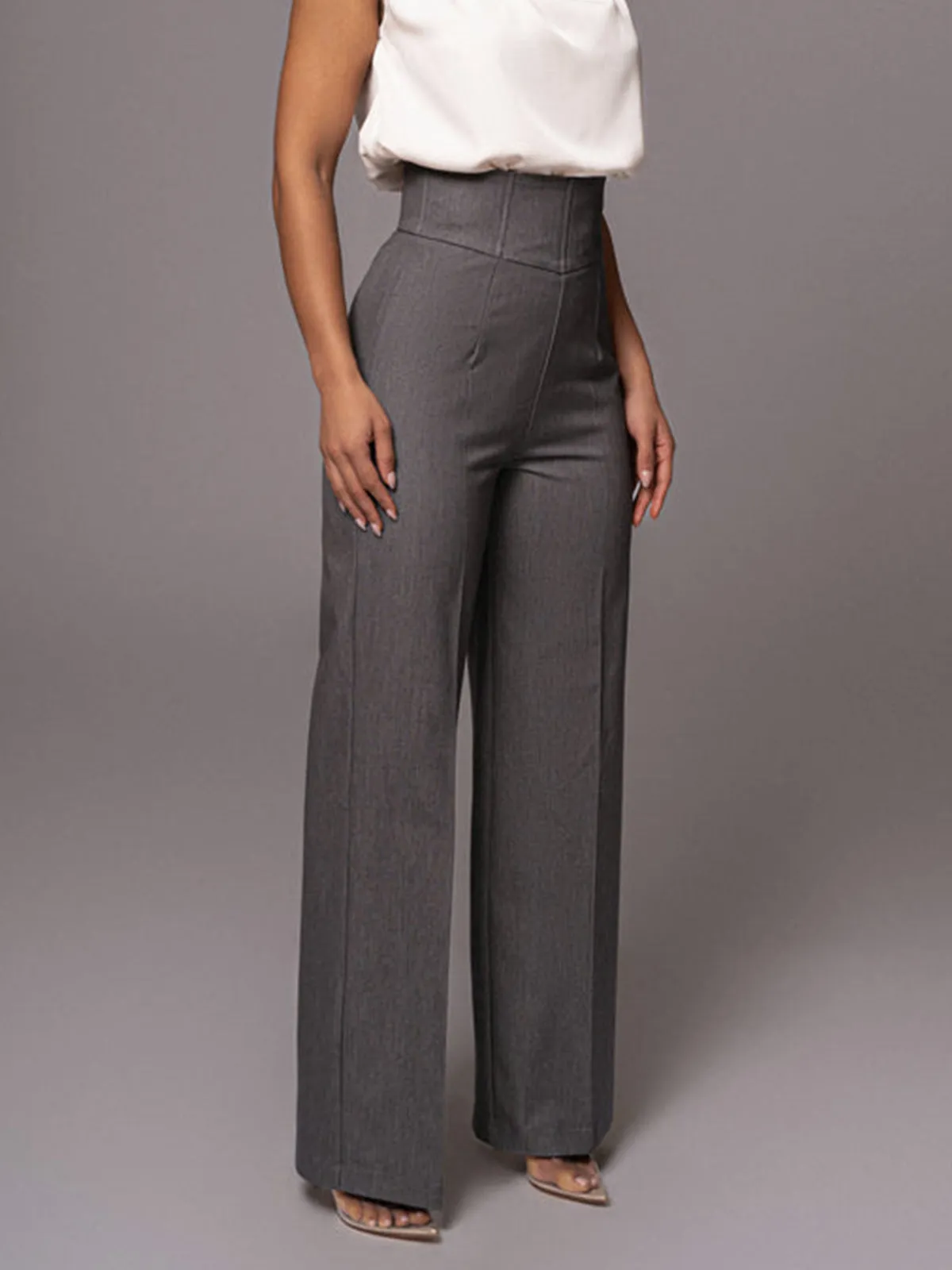 High Waistline Graceful Straight Leg Pants