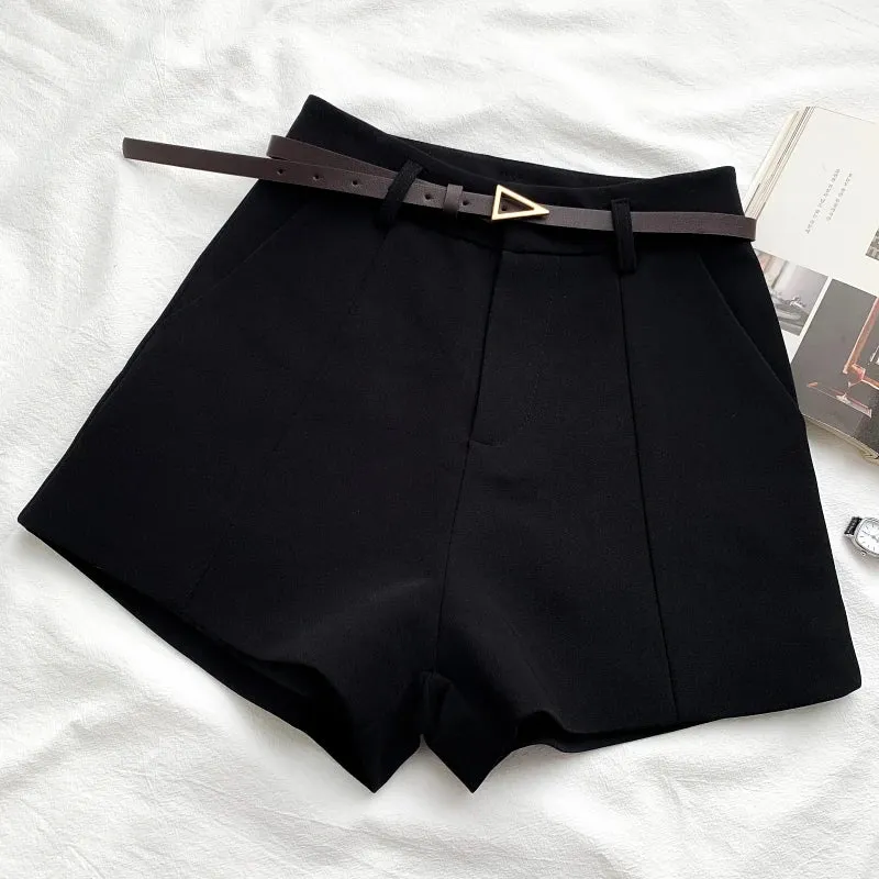 ITOOLIN Casual Women's A-line High Waist Shorts Chic Style