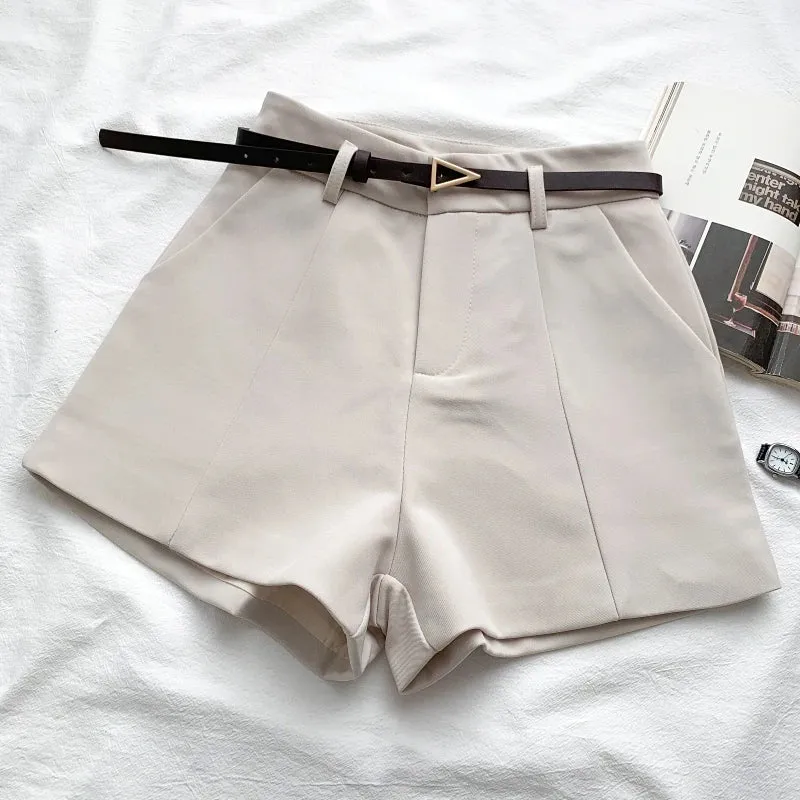 ITOOLIN Casual Women's A-line High Waist Shorts Chic Style