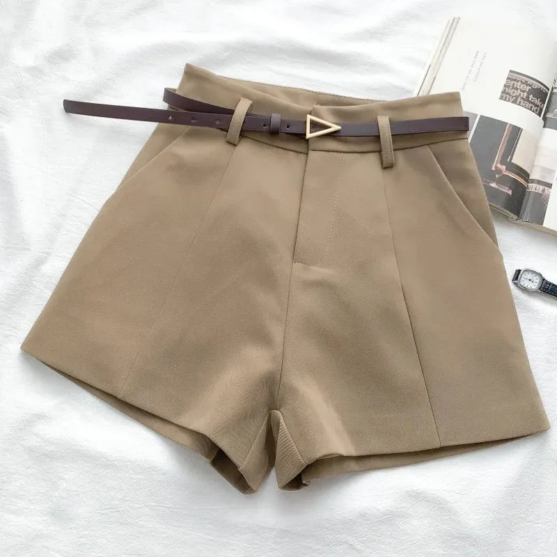 ITOOLIN Casual Women's A-line High Waist Shorts Chic Style