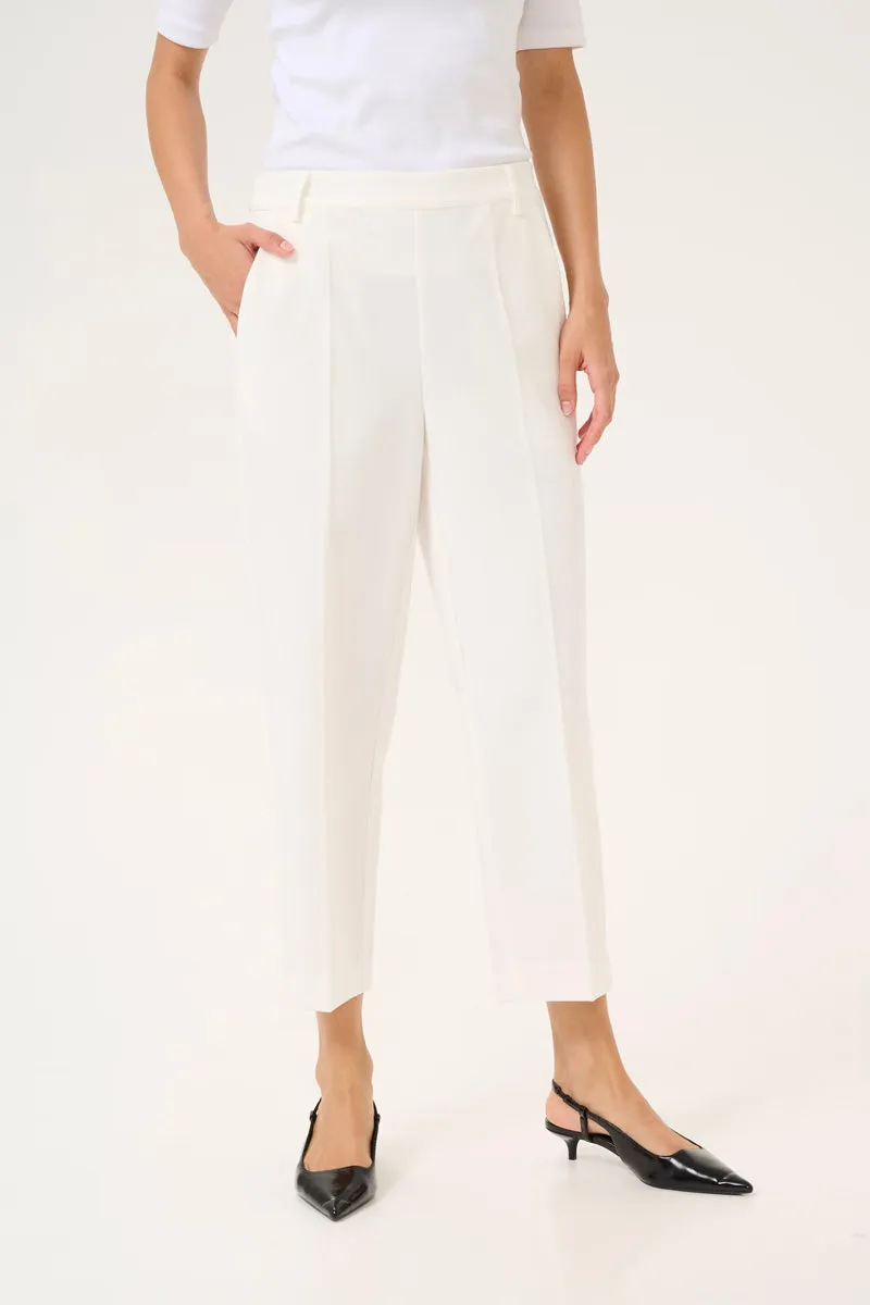 KAFFE KAsakura Cropped Pant Chalk White