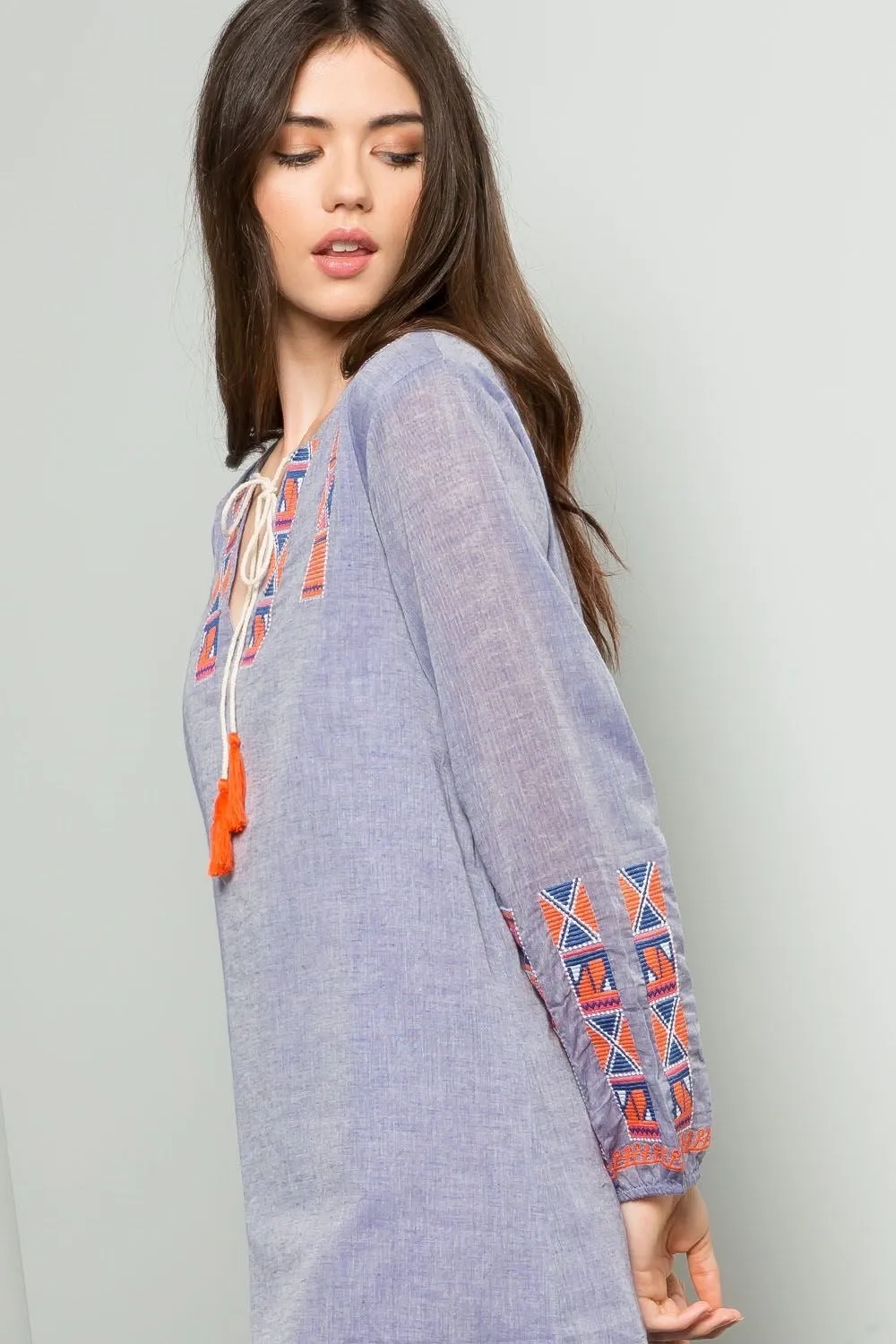Keepin’ it Crafty Embroidered Dress-THML