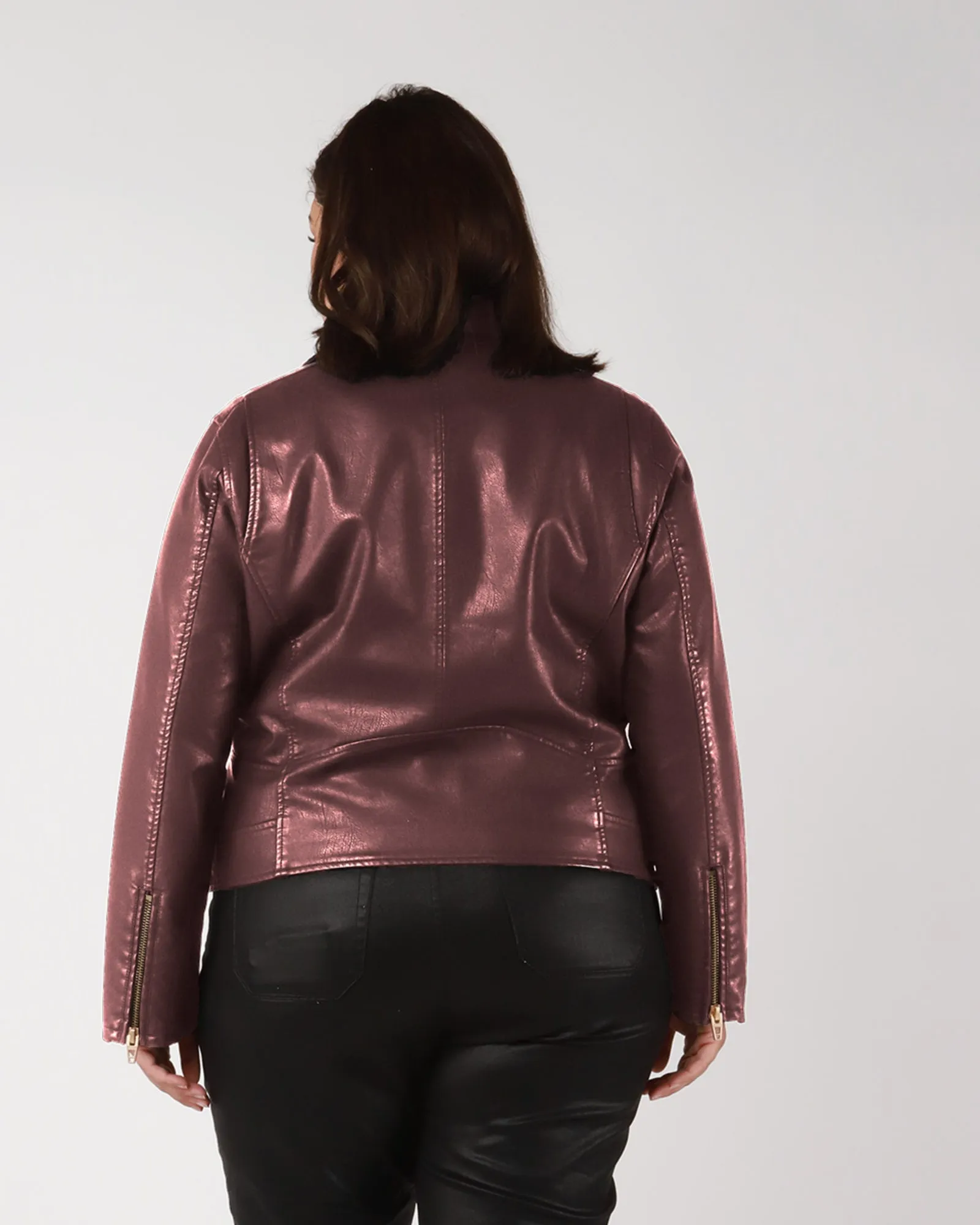 Landry Faux Leather Moto Jacket | Burgundy