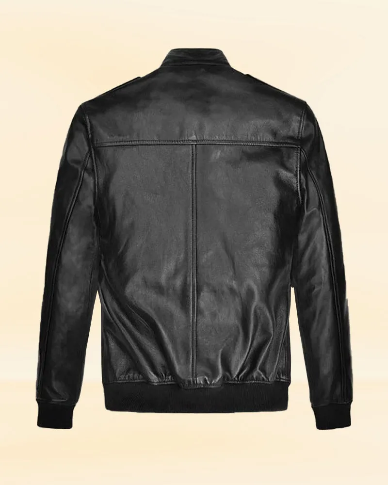 LEATHER JACKET WORN BY ANDREW GARFIELD IN THE TONIGHT SHOW | ANDREW GARFIELD LEATHER JACKET