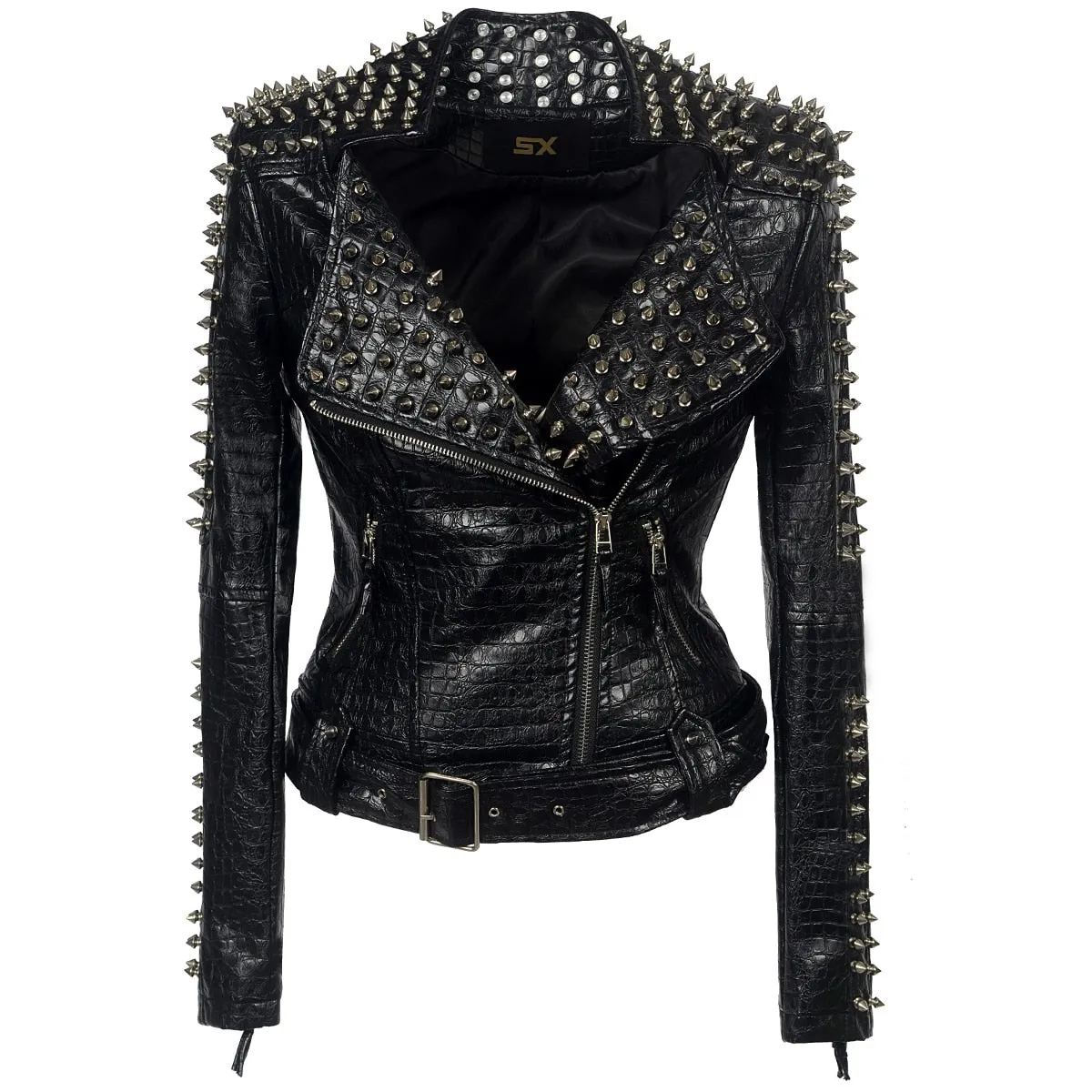 Leather Jackets Faux leather PU Jacket Punk Rivet Women