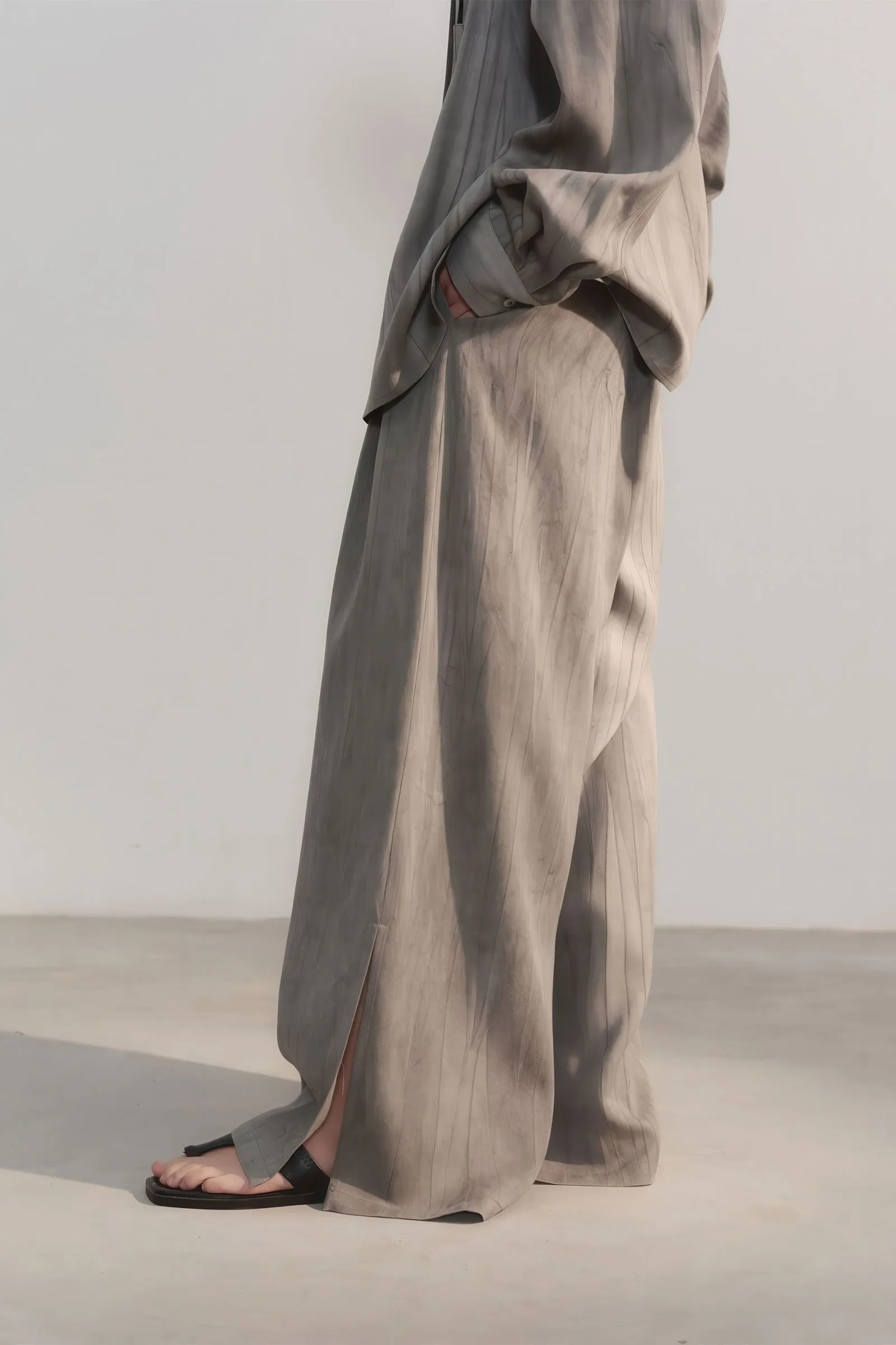 Luxe Feel Tencel High-Waist Wide-Leg Trousers