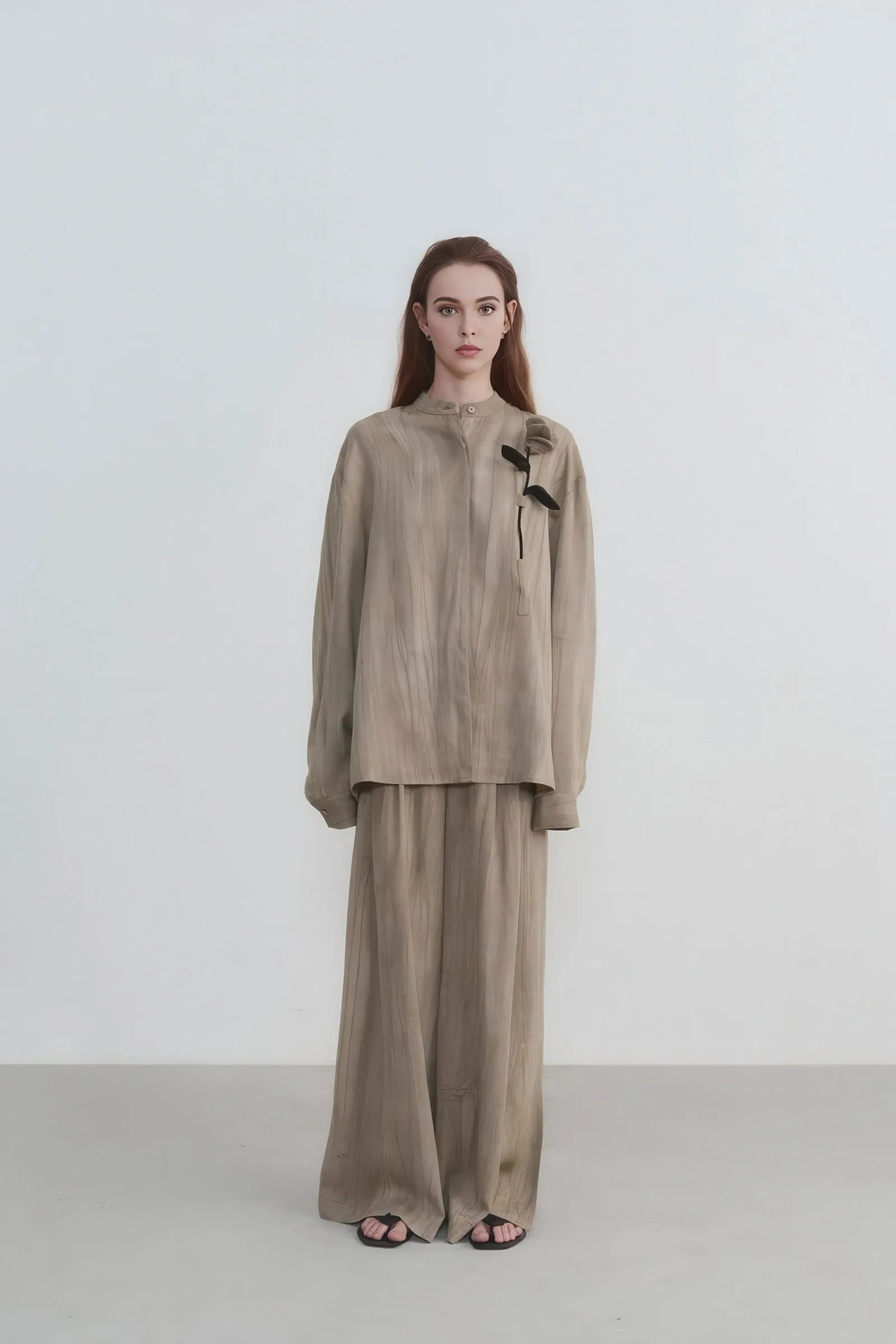 Luxe Feel Tencel High-Waist Wide-Leg Trousers
