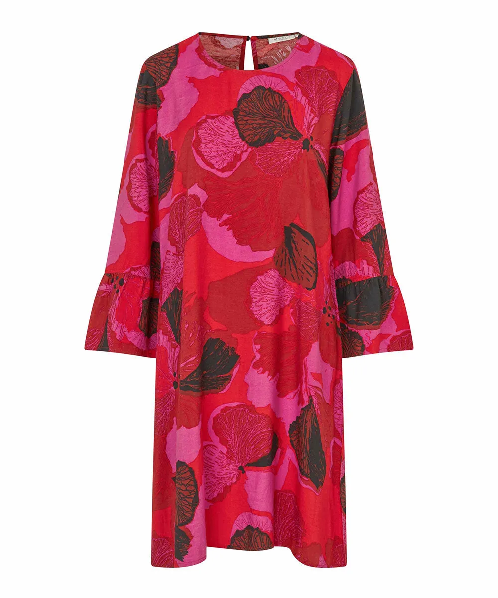 Novella Flounce Sleeve Knee-Length Dress
