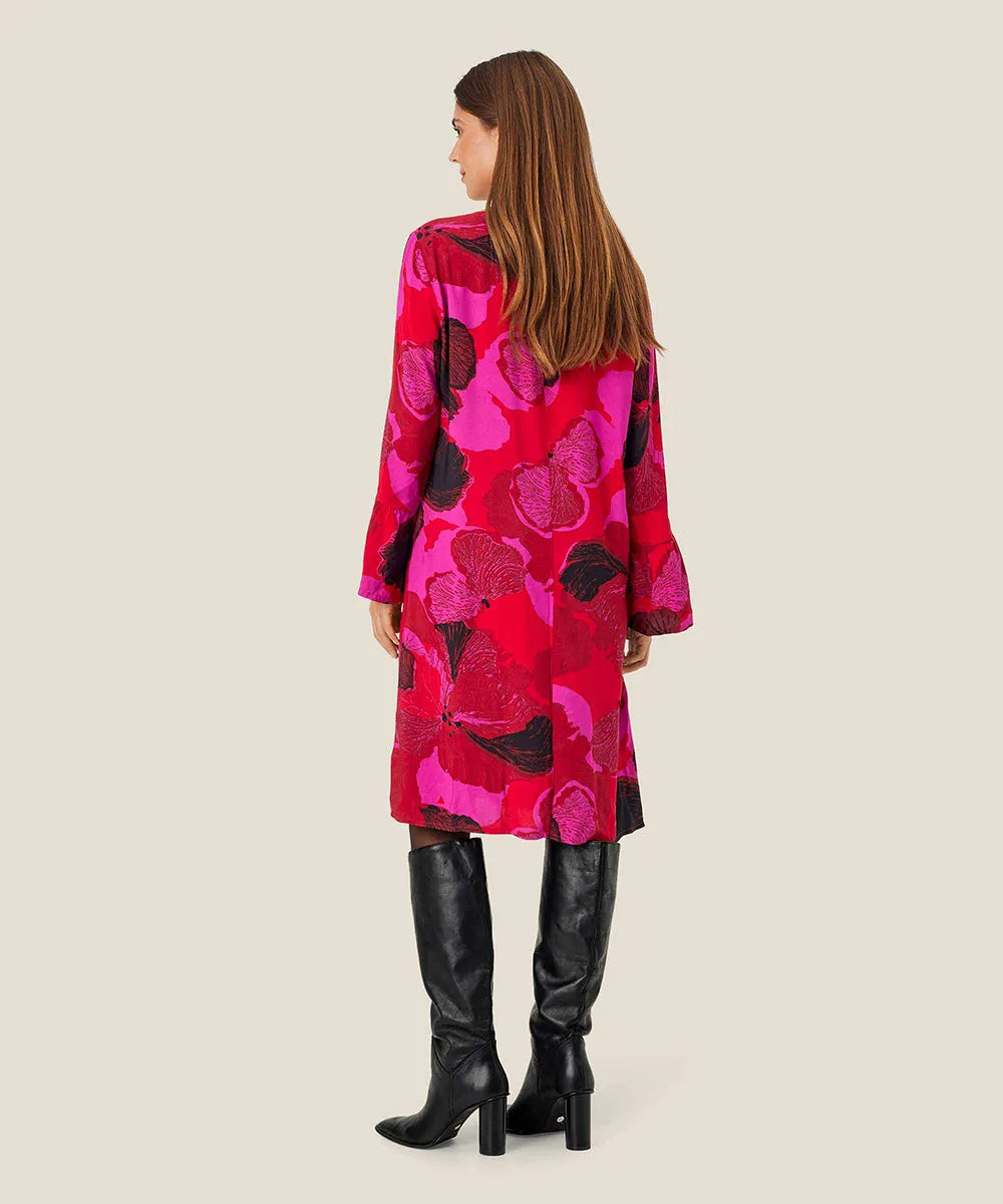 Novella Flounce Sleeve Knee-Length Dress