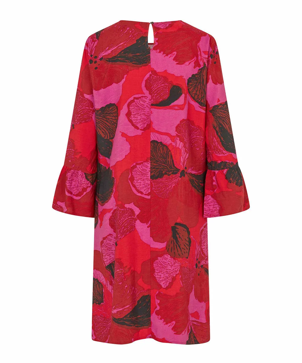 Novella Flounce Sleeve Knee-Length Dress