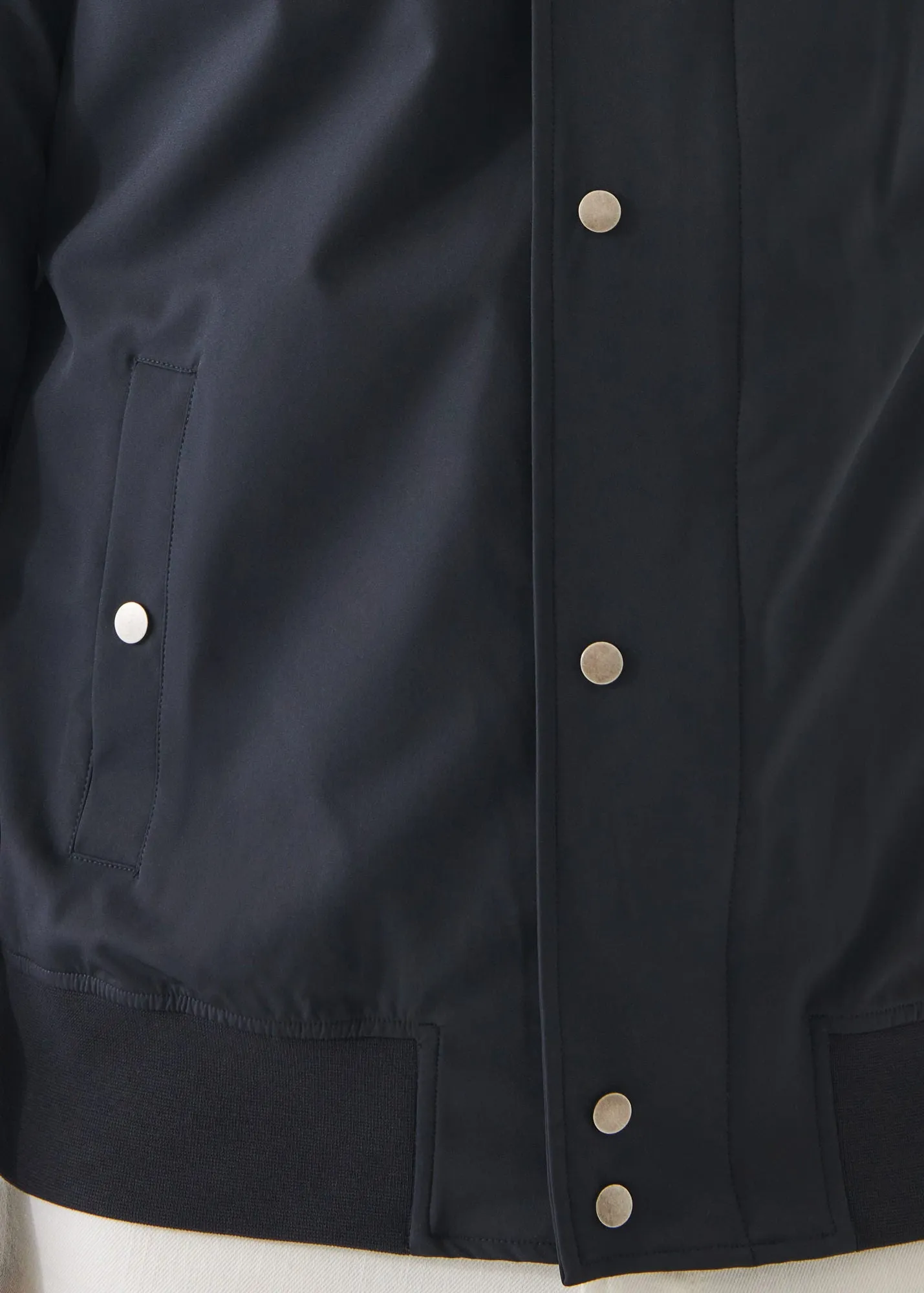 Nylon Stretch Bomber Jacket