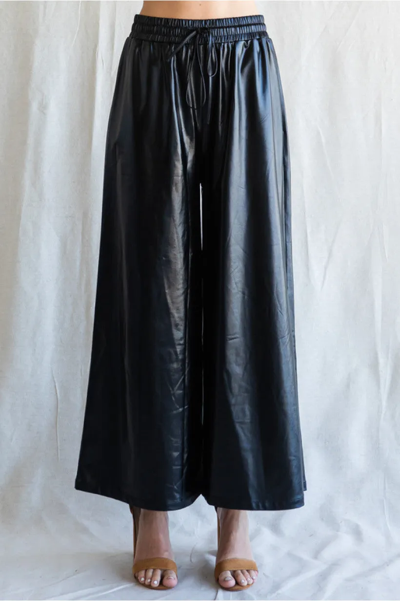 Phyllis Faux Leather Midi Pants